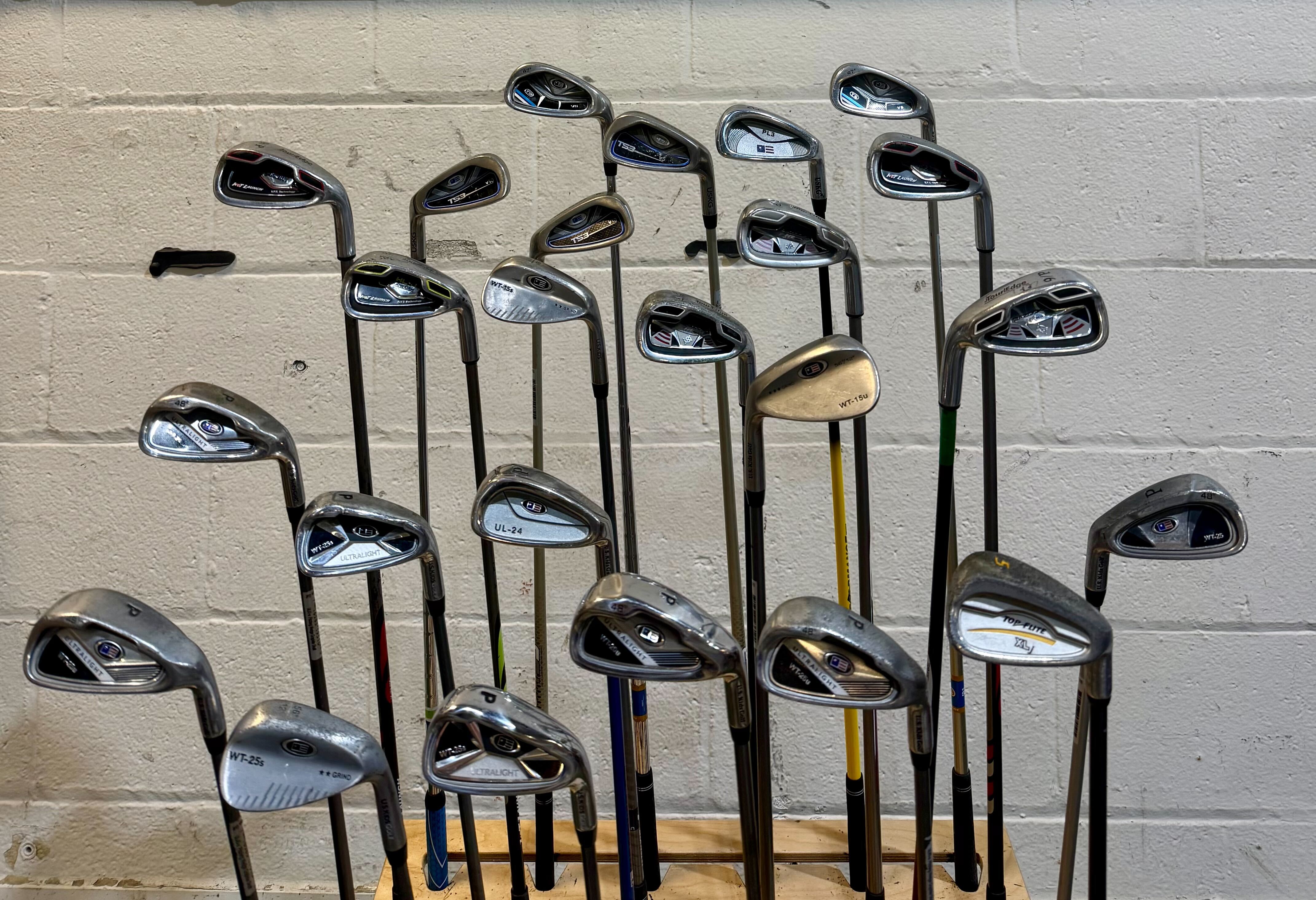 Wholesale Lot of 30 Golf Clubs - Assorted Irons and Wedges - Youth Flexes
