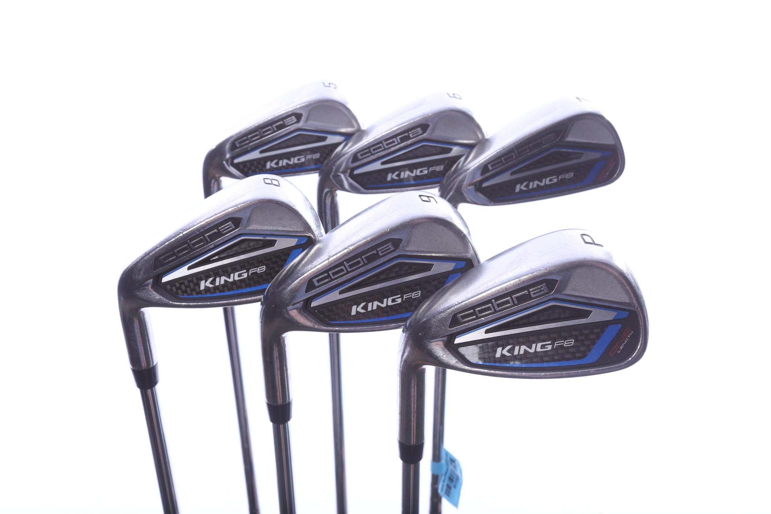 Used Cobra King F8 One Length Iron Set - Left-Handed - 5-PW - Stiff Flex
