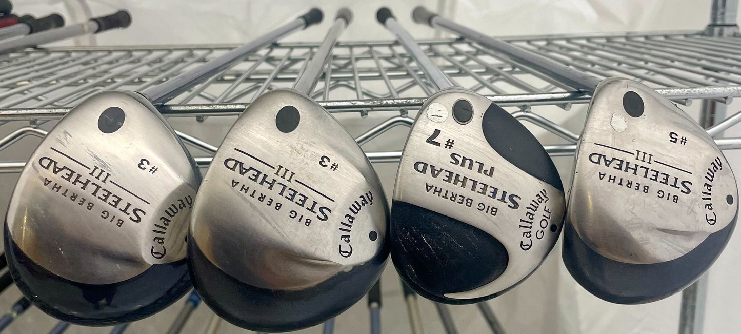 Wholesale Lot of 30 Clubs - Callaway Big Bertha Steelhead III Woods-Next Round