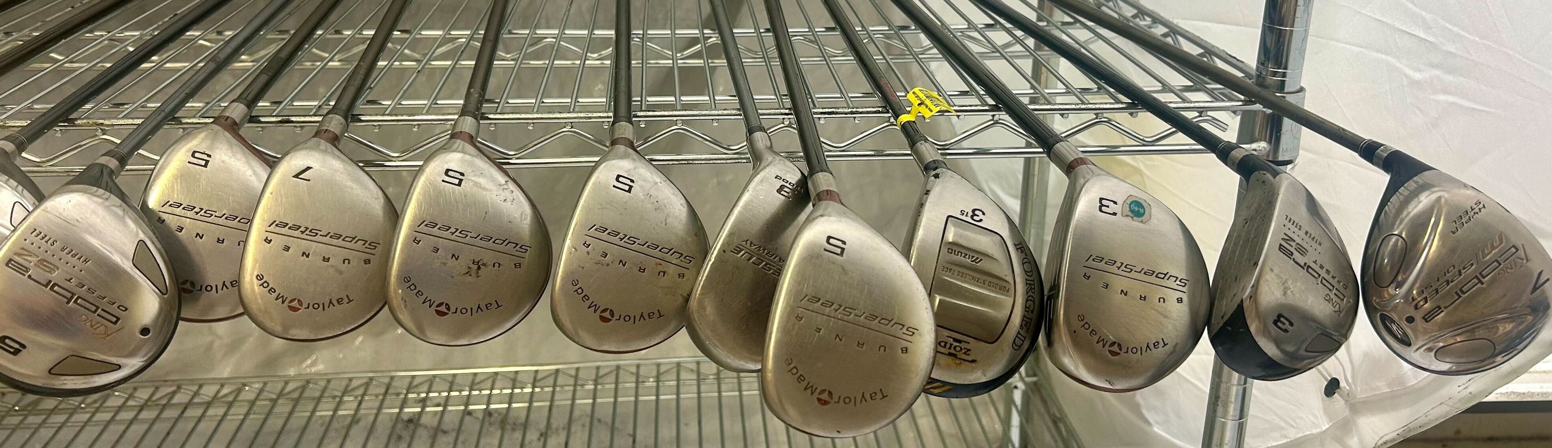 Wholesale Lot of 40 Golf Clubs - Assorted Taylormade and Cobra Fairway Woods-Next Round