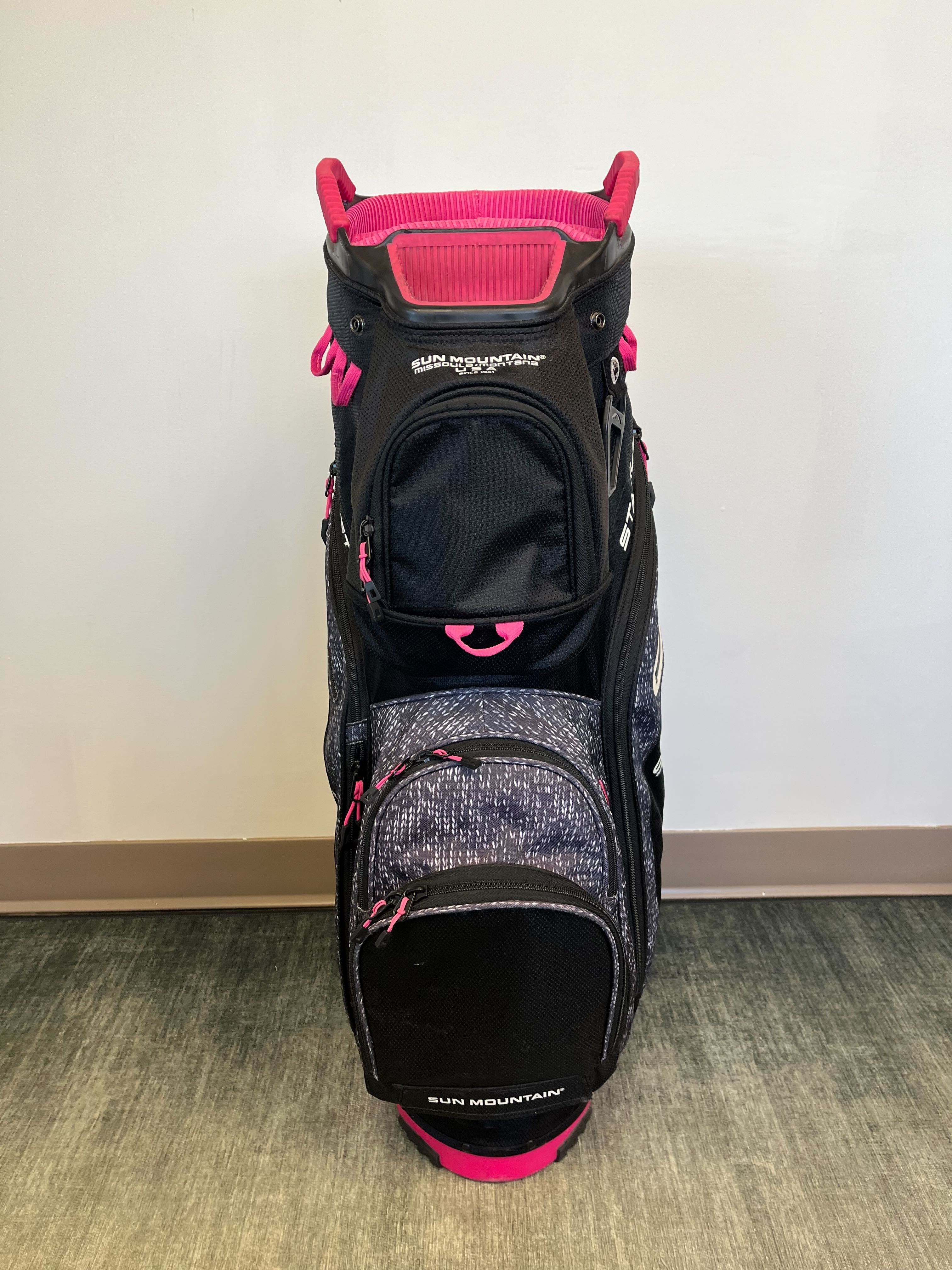 Sun Mountain Starlet Women's Cart Bag Black/Pink with Strap and Rain Cover-Next Round
