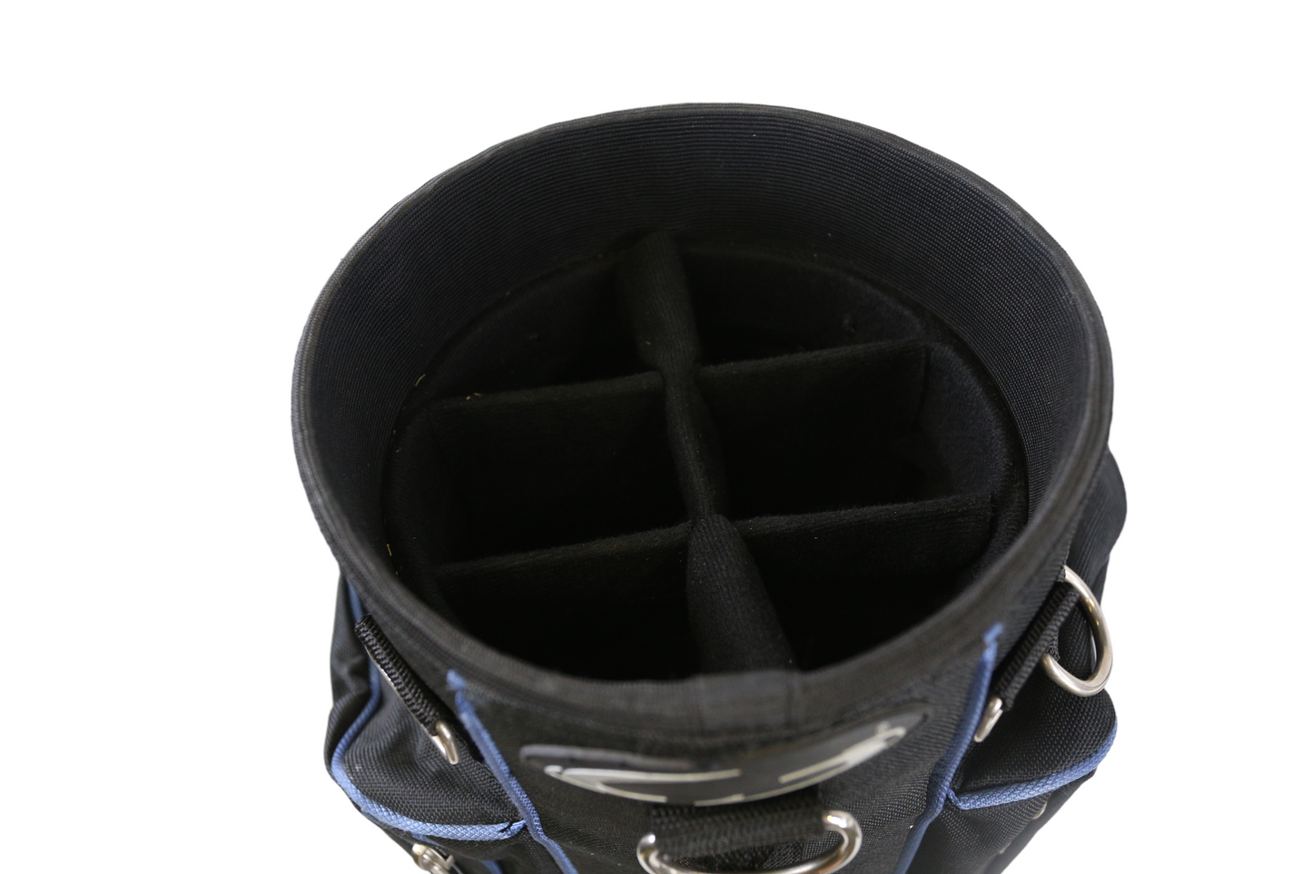 CaddyDaddy Black Cart Bag 6 Dividers 7 Pockets