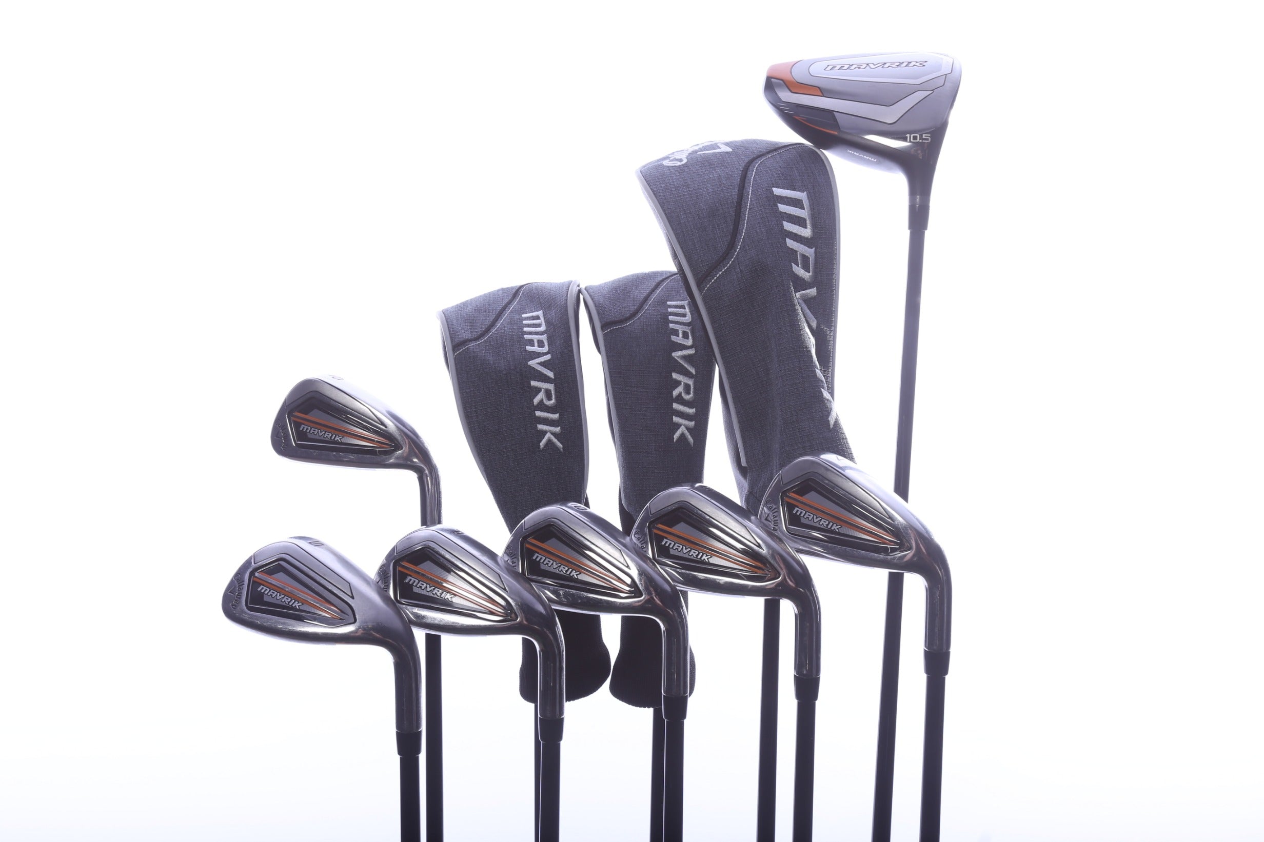 Used Callaway Mavrik 17-Piece Club Set Complete Set - Right-Handed - Driver, 3W, 4H, 5H, 6-PW, SW - Regular Flex