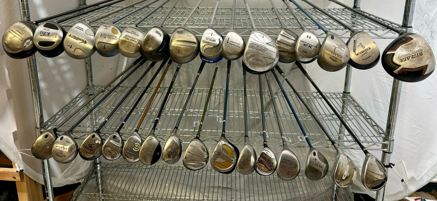 Wholesale Lot of 30 Golf Clubs - Assorted Drivers and Fairway Woods-Next Round