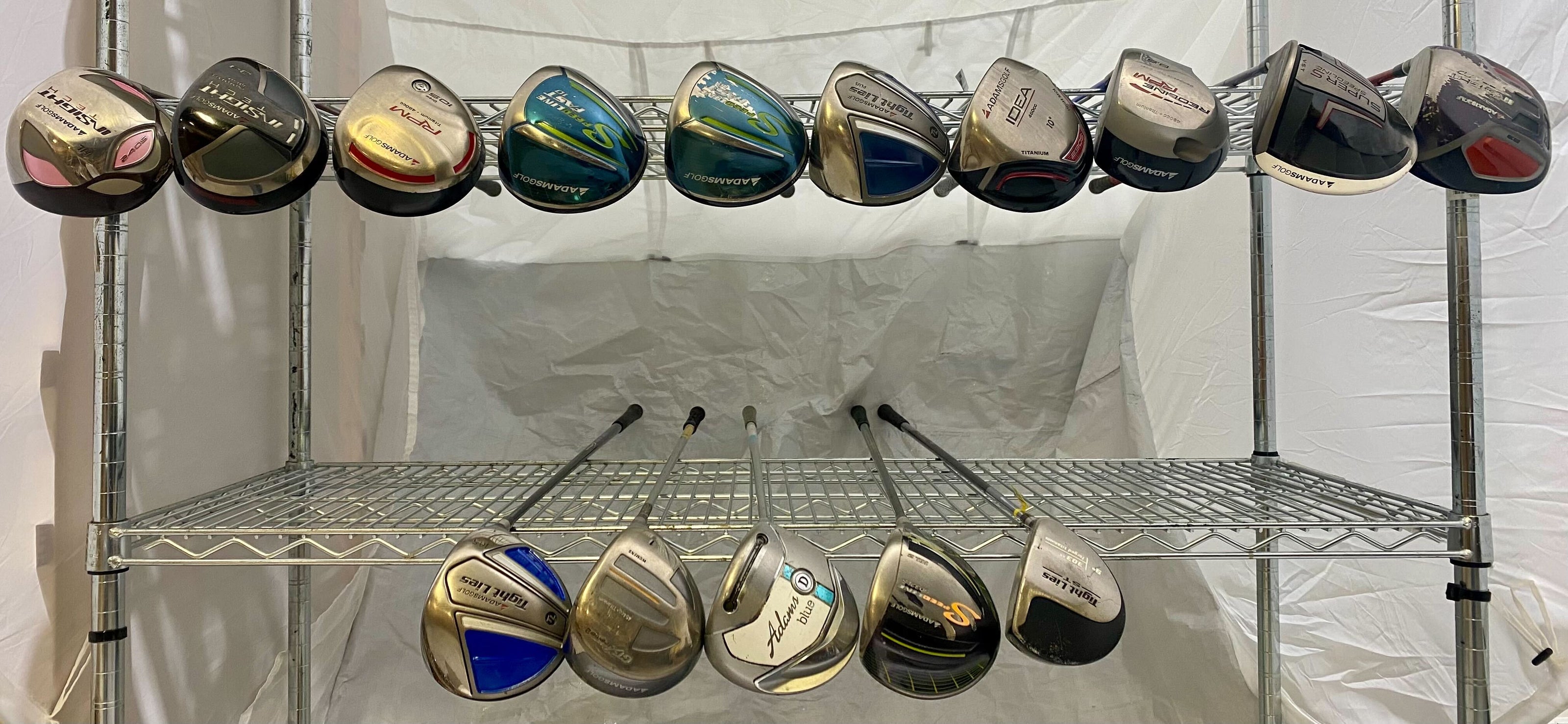 Wholesale Lot of 15 Golf Clubs - Adams Assorted Drivers-Next Round
