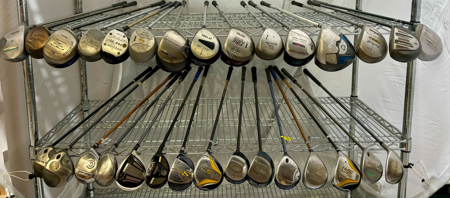Wholesale Lot of 30 Golf Clubs - Assorted Drivers and Fairway Woods-Next Round
