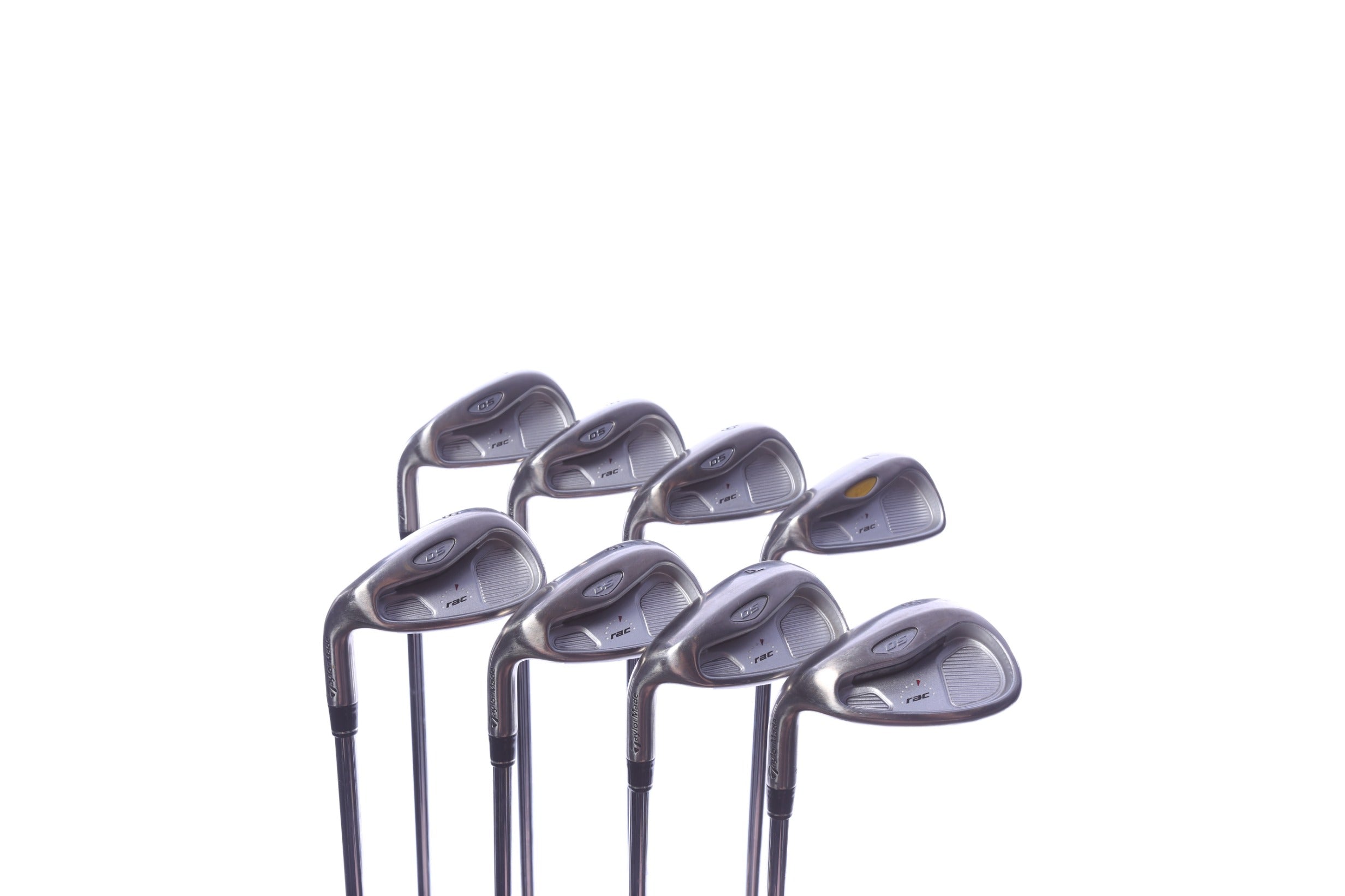 Used TaylorMade rac OS 2005 Iron Set - Left-Handed - 4-PW, SW - Regular Flex-Next Round