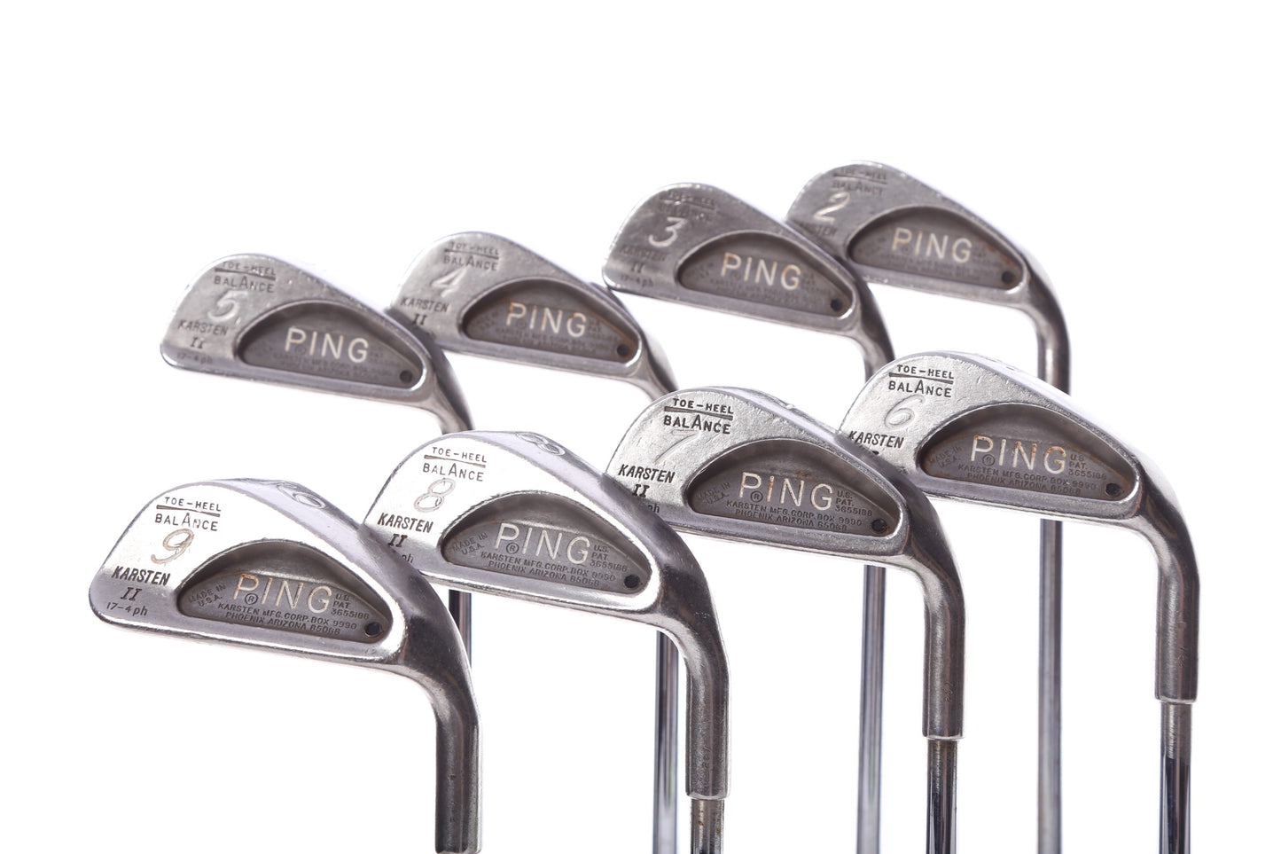 Used Ping Karsten II Iron Set - Right-Handed - 2-9 - Regular Flex- Black Dot-Next Round