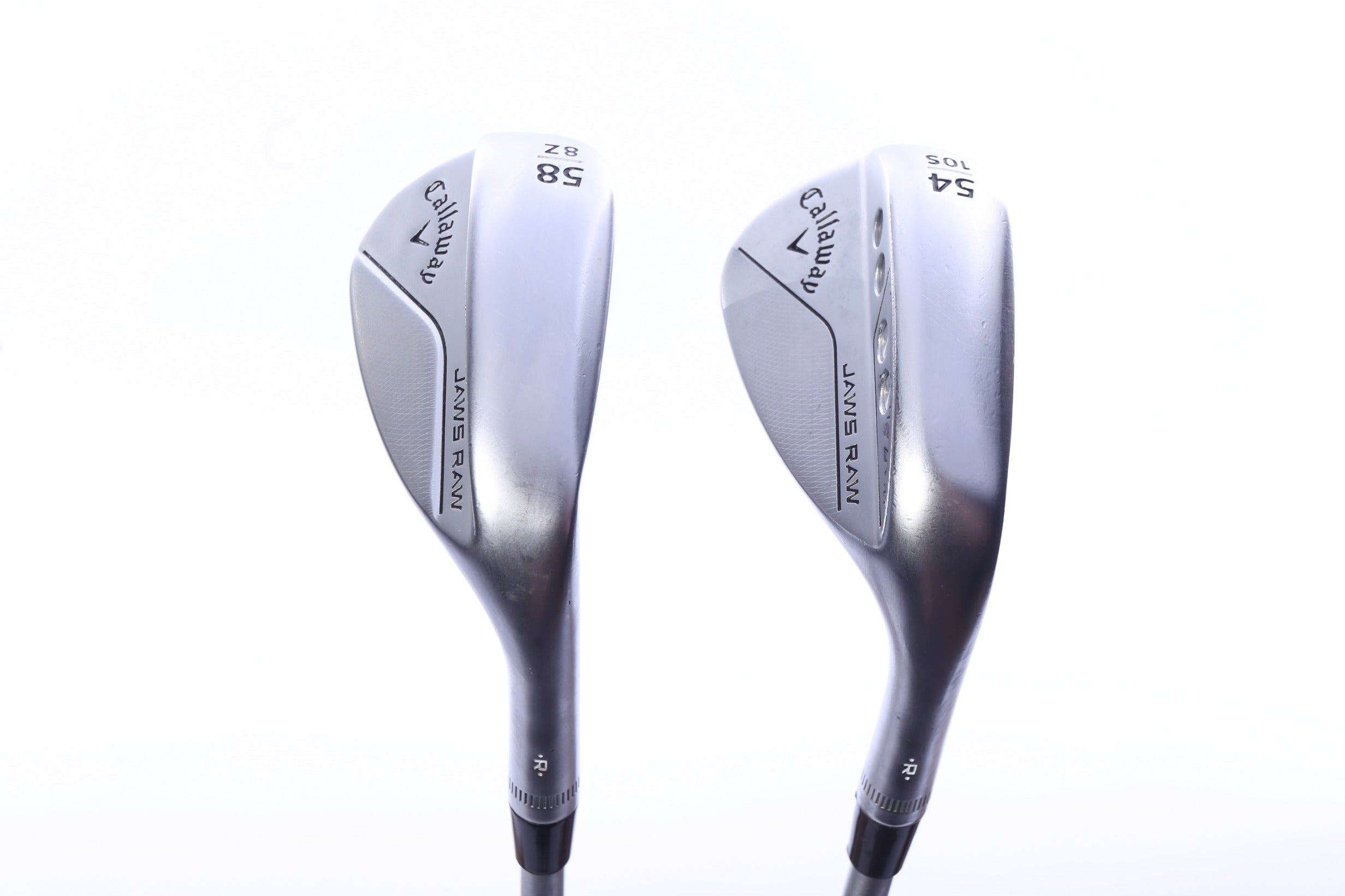 Used Callaway JAWS Raw Chrome Wedge Set - Right-Handed - 54*, 58* - Stiff Flex