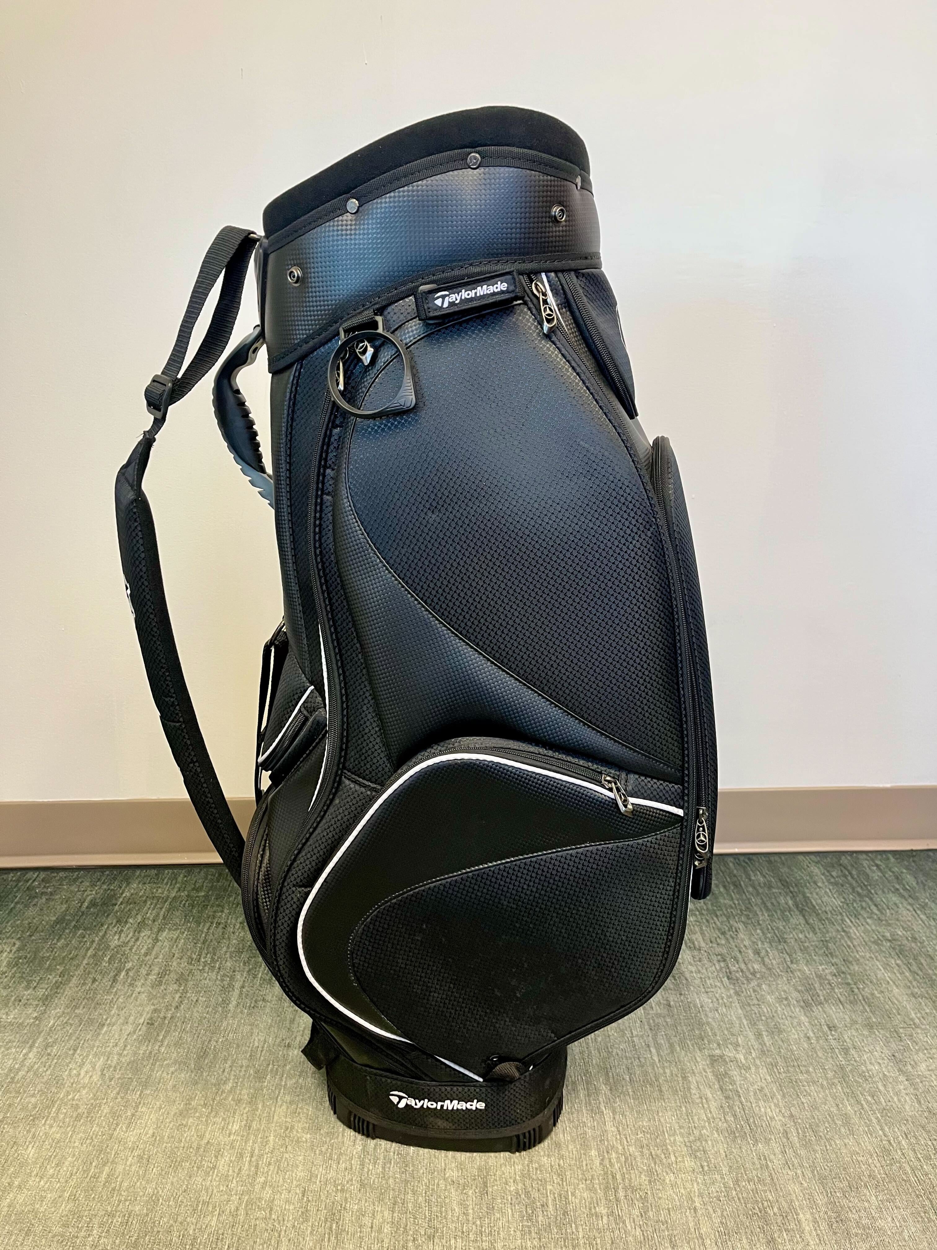 TaylorMade Mercedes Benz Cart Bag 14 Dividers/ 6 pockets w/ Strap and Rain Cover-Next Round