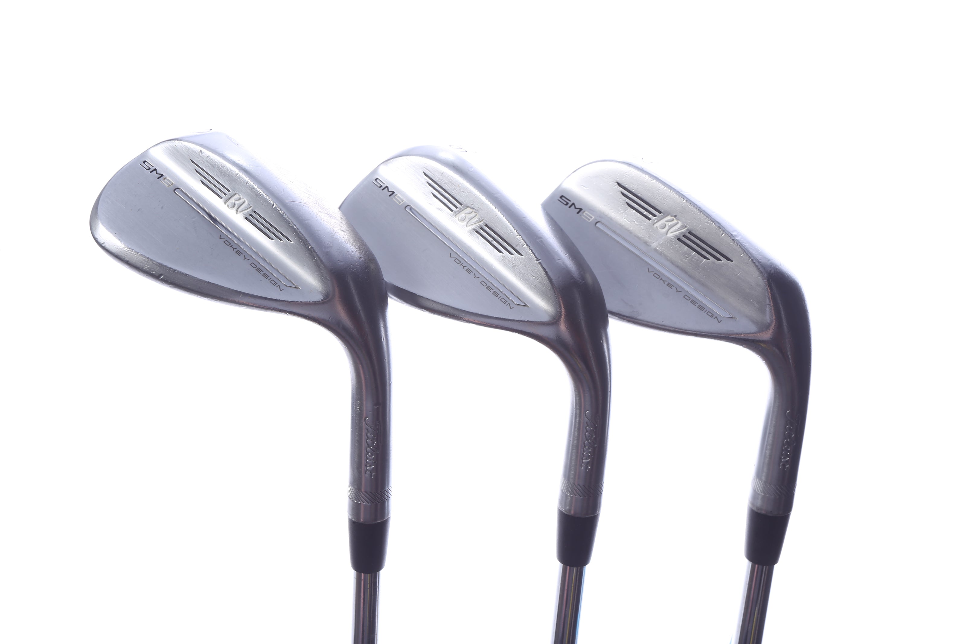 Used Titleist Vokey SM9 Tour Chrome Wedge Set - Right-Handed - 52*, 56*, 60* - Wedge Flex