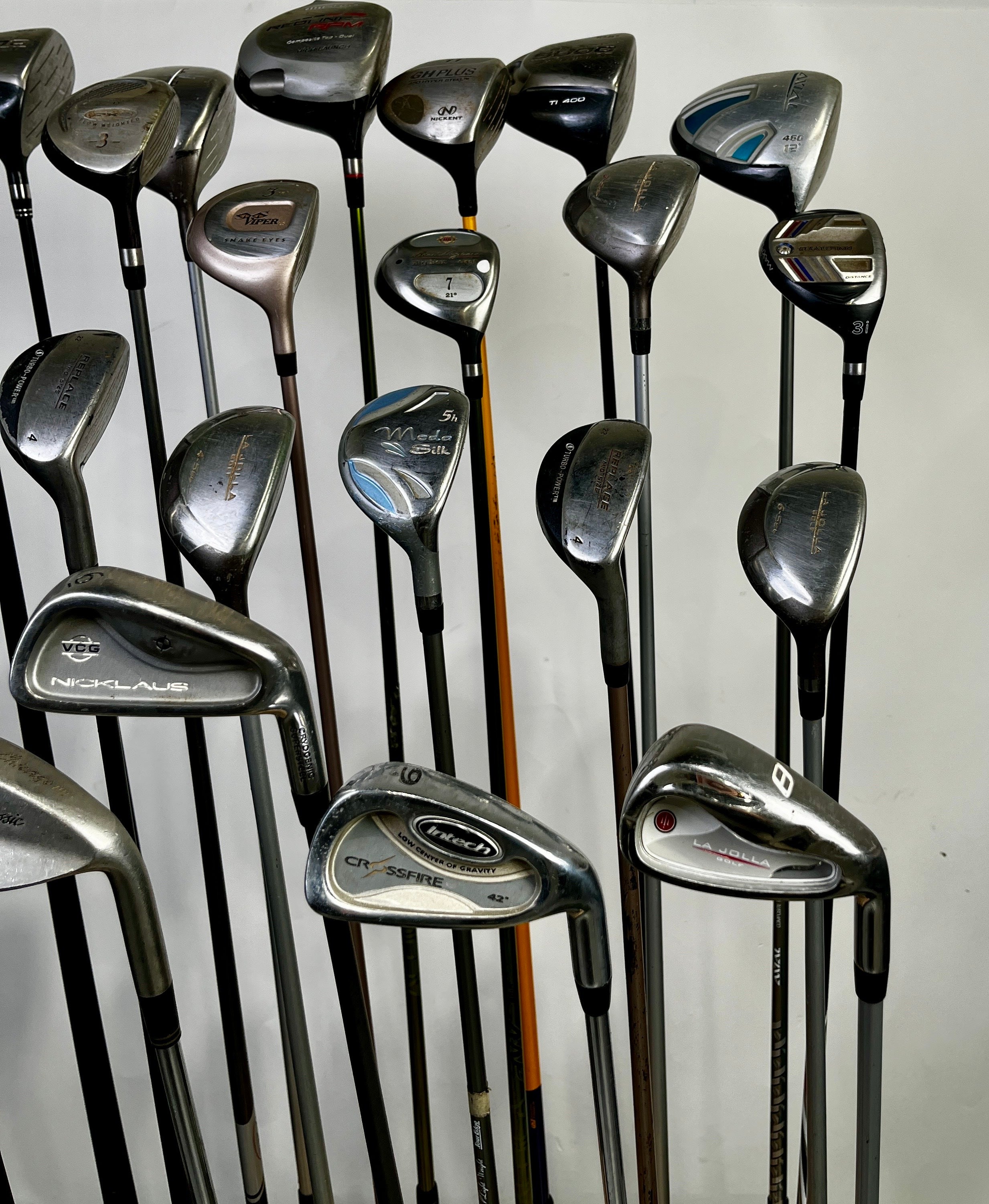 Wholesale Lot of 24 Assorted Drivers, Fairway Woods, Hybrids, and Single Irons.-Next Round