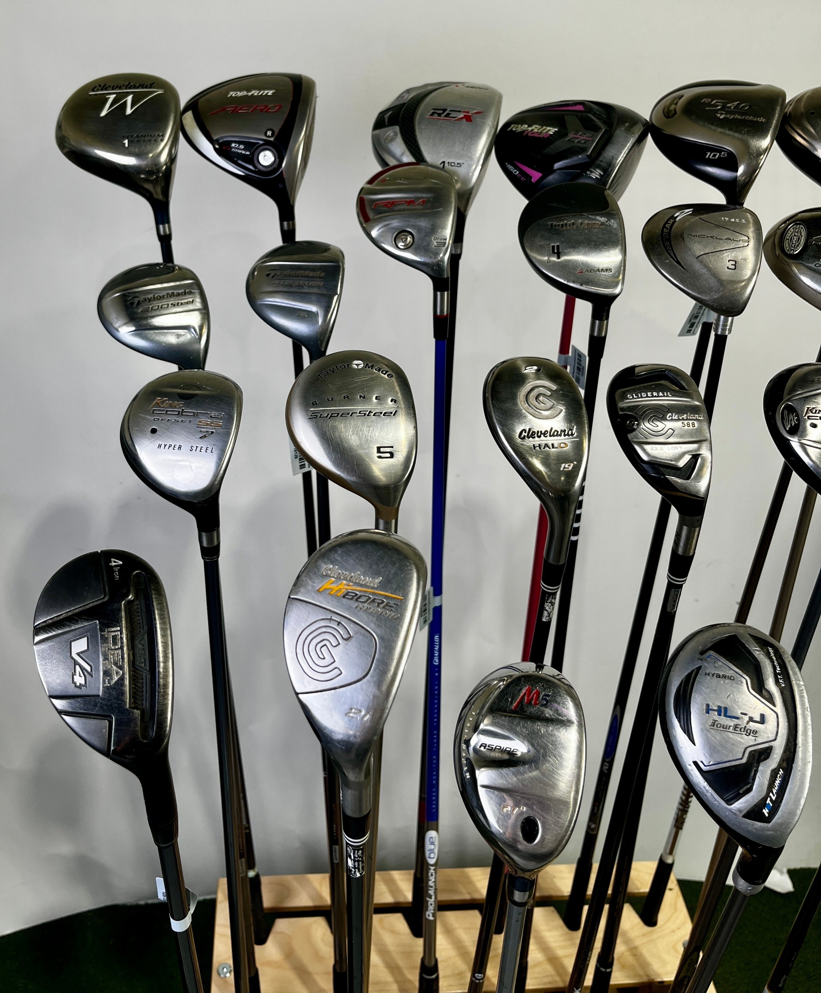 Wholesale Lot of 24 Drivers, Fairway Woods, and Hybrids. Assorted Brands.-Next Round