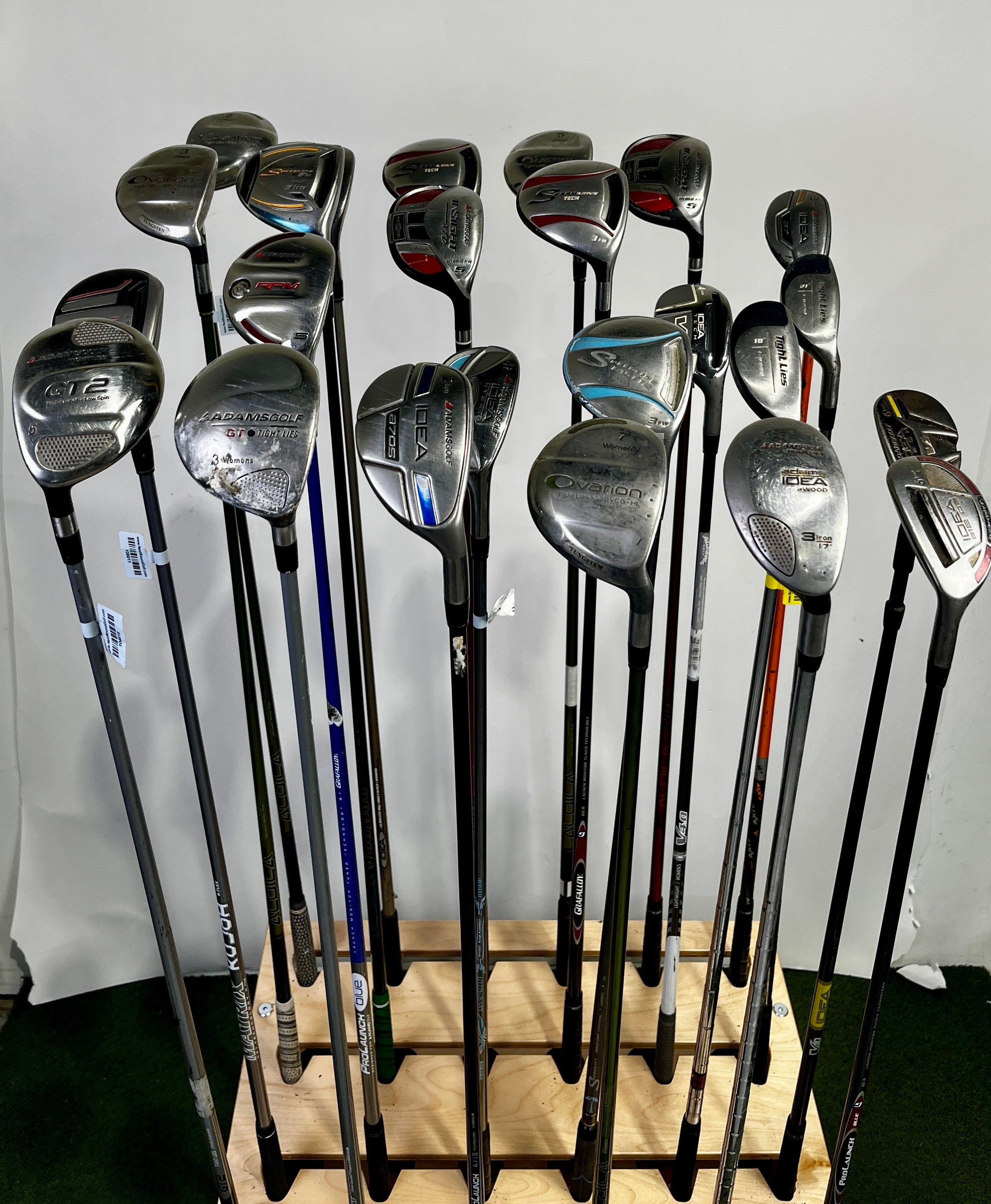Wholesale Lot of 24 Adams Hybrids and Fairway Woods.-Next Round
