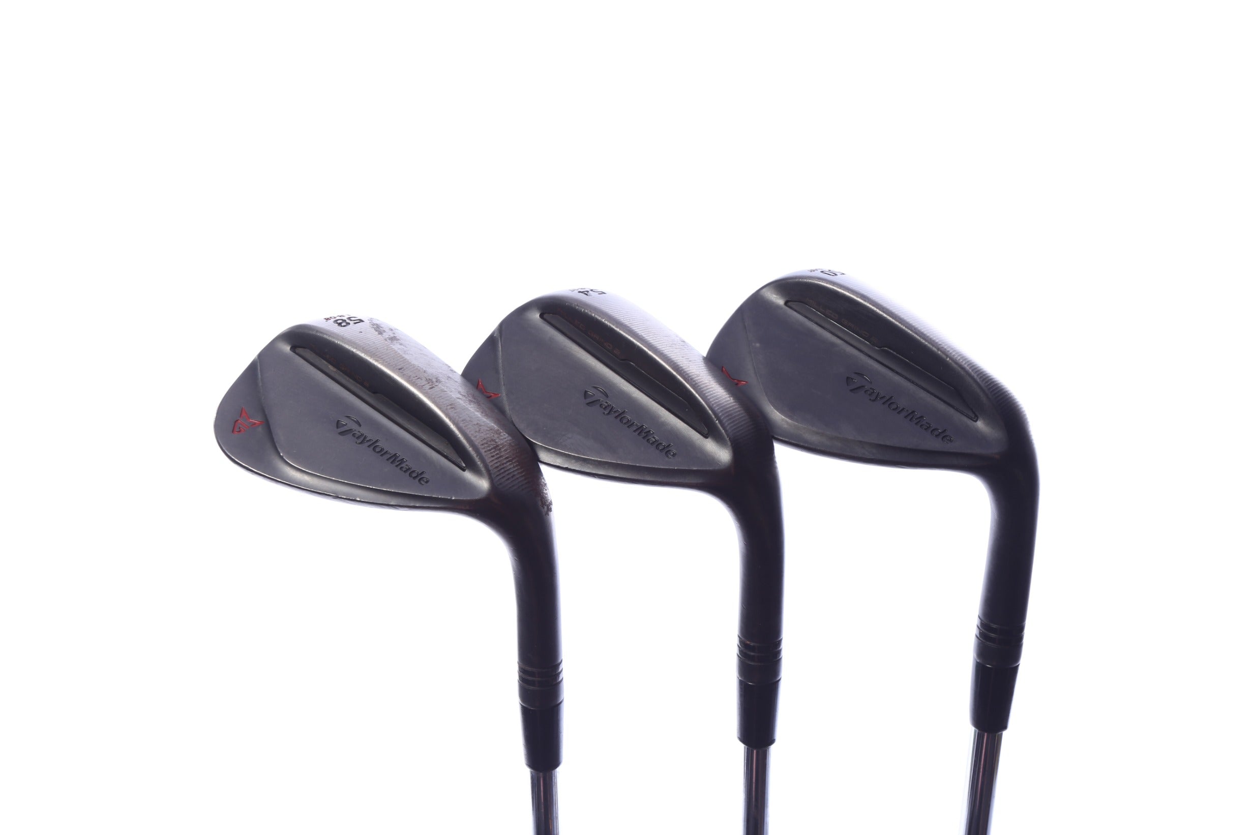 Used TaylorMade Milled Grind 2 Black Wedge Set - Right-Handed - 50*, 54*, 58* - Stiff Flex