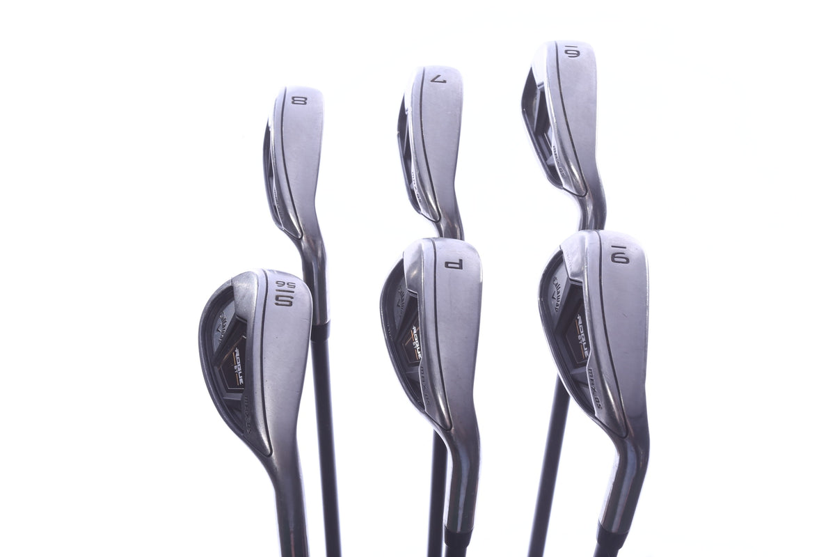 Used Callaway Rogue ST MAX OS Iron Set - Right-Handed - 6-PW, SW - Seniors Flex