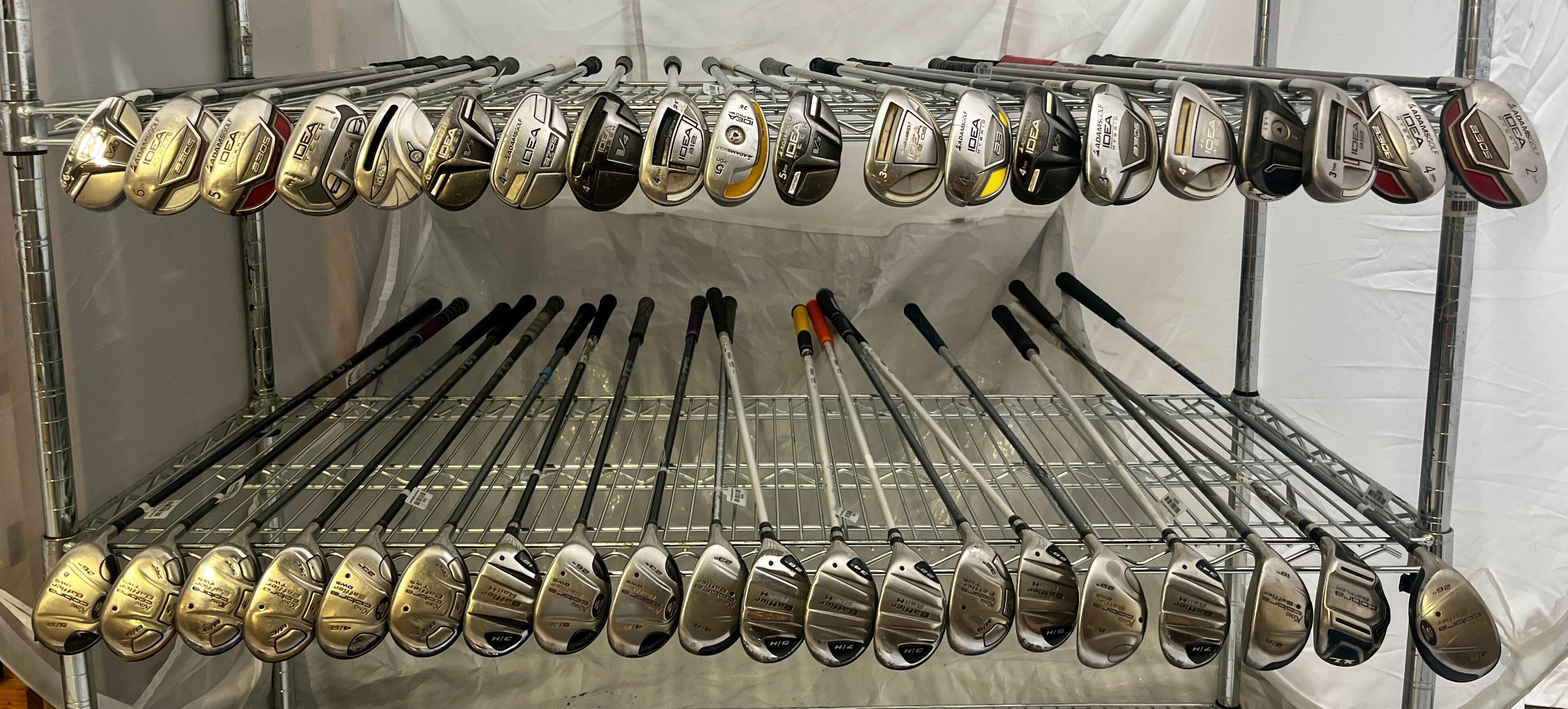 Wholesale Lot of 40 Golf Clubs - Adams & Cobra Hybrids-Next Round
