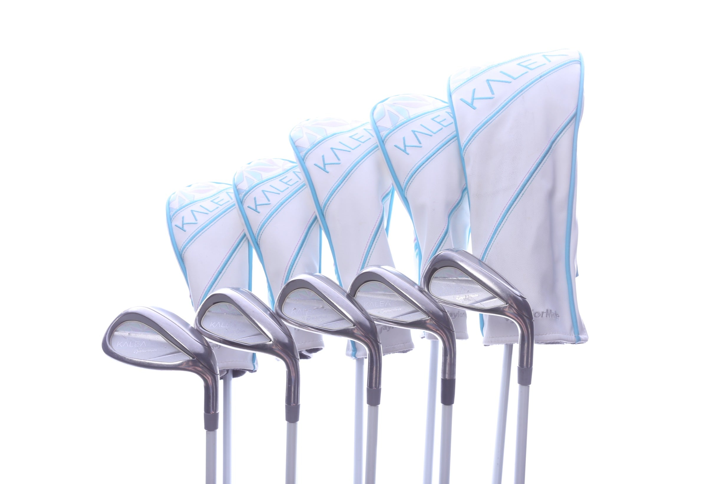 Used TaylorMade Kalea Charcoal Blue No Bag Complete Set - Right-Handed - Driver, 3W, 5W, 5H, 6H, 7-PW, SW - Ladies Flex