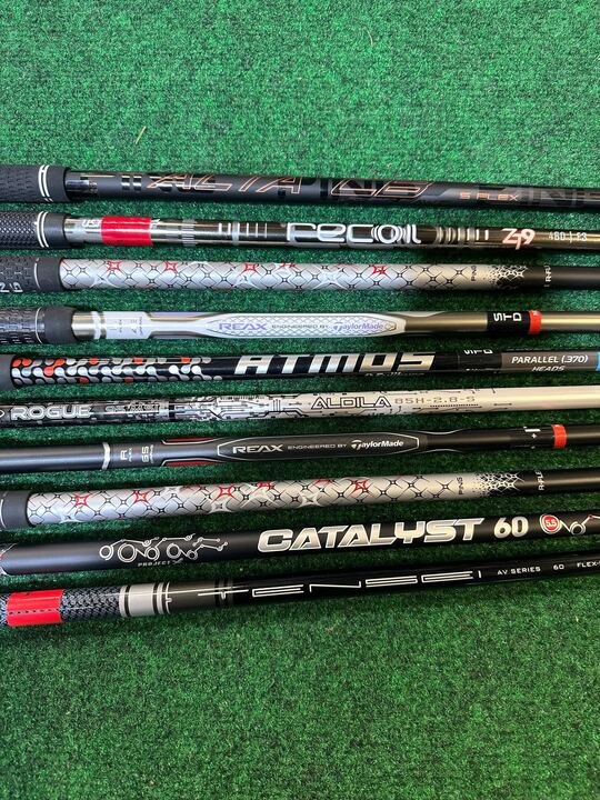 Wholesale Lot of 10 Assorted Fitting Club Graphite Shafts with Various Adaptors-Next Round