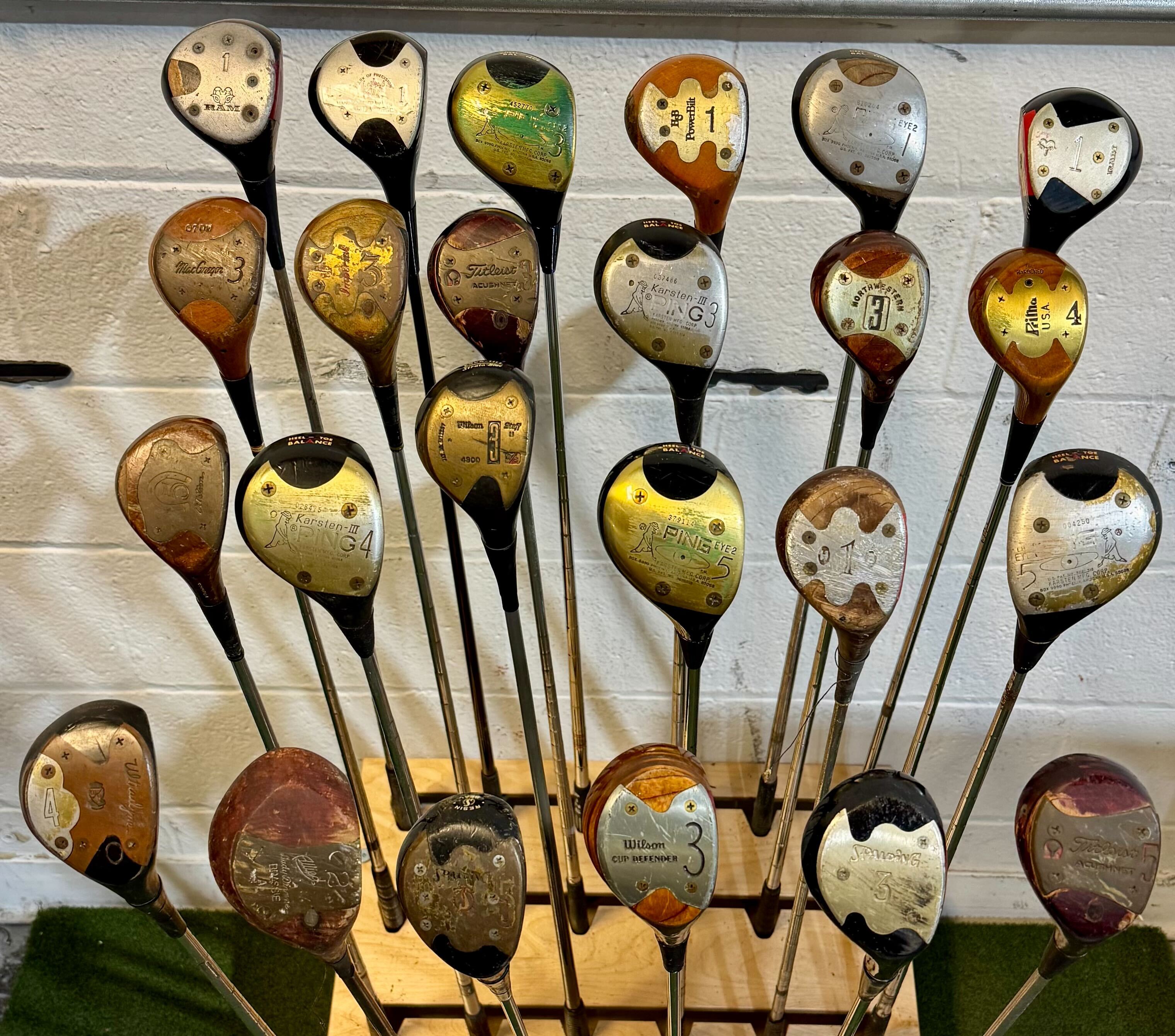 Wholesale Lot of 50 Golf Clubs - Vintage Persimmon Woods - Right-Handed-Next Round