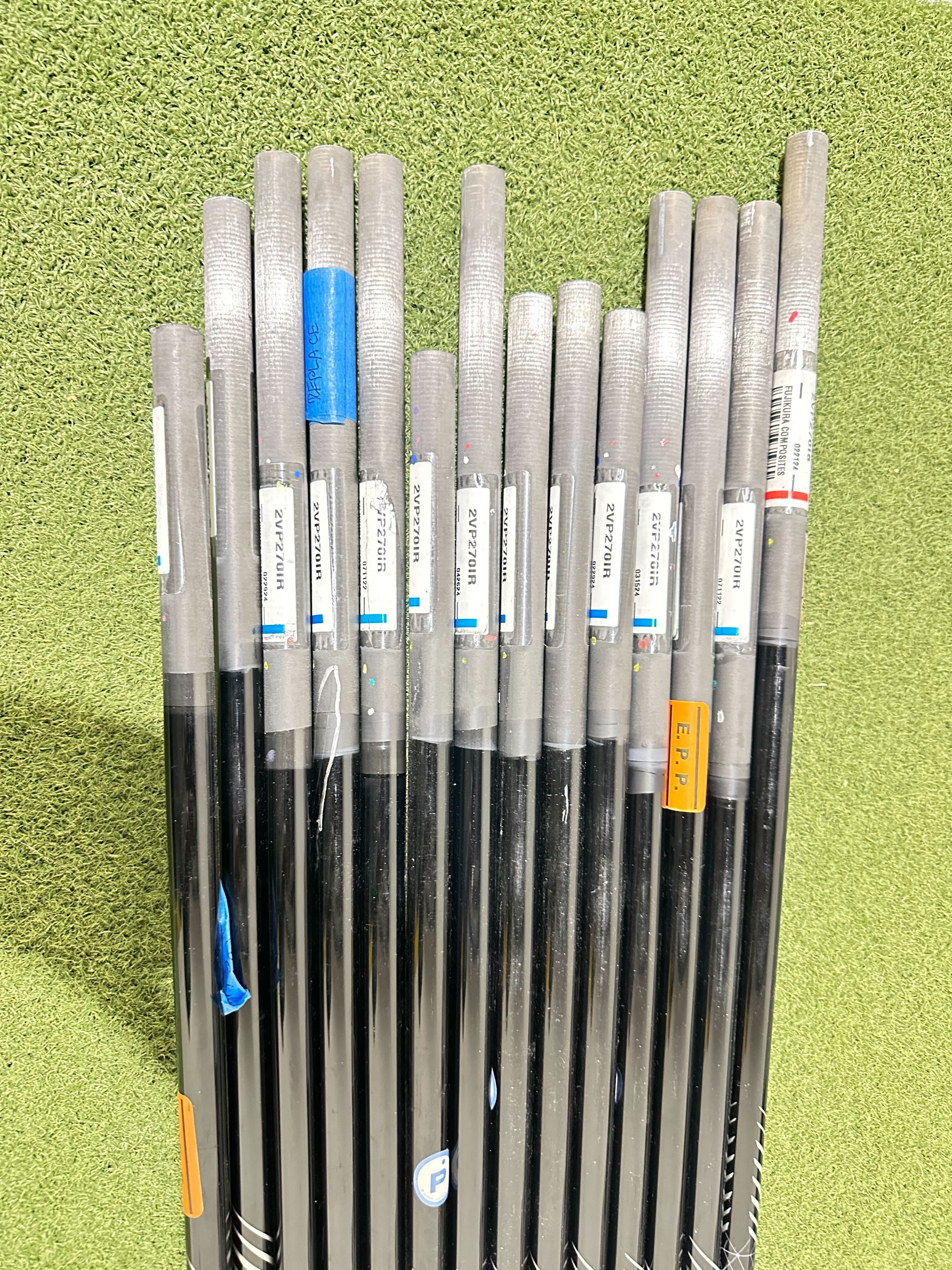 Lot of 14 Premium Golf Shafts - Various Lengths, Flexes, and Brands-Next Round