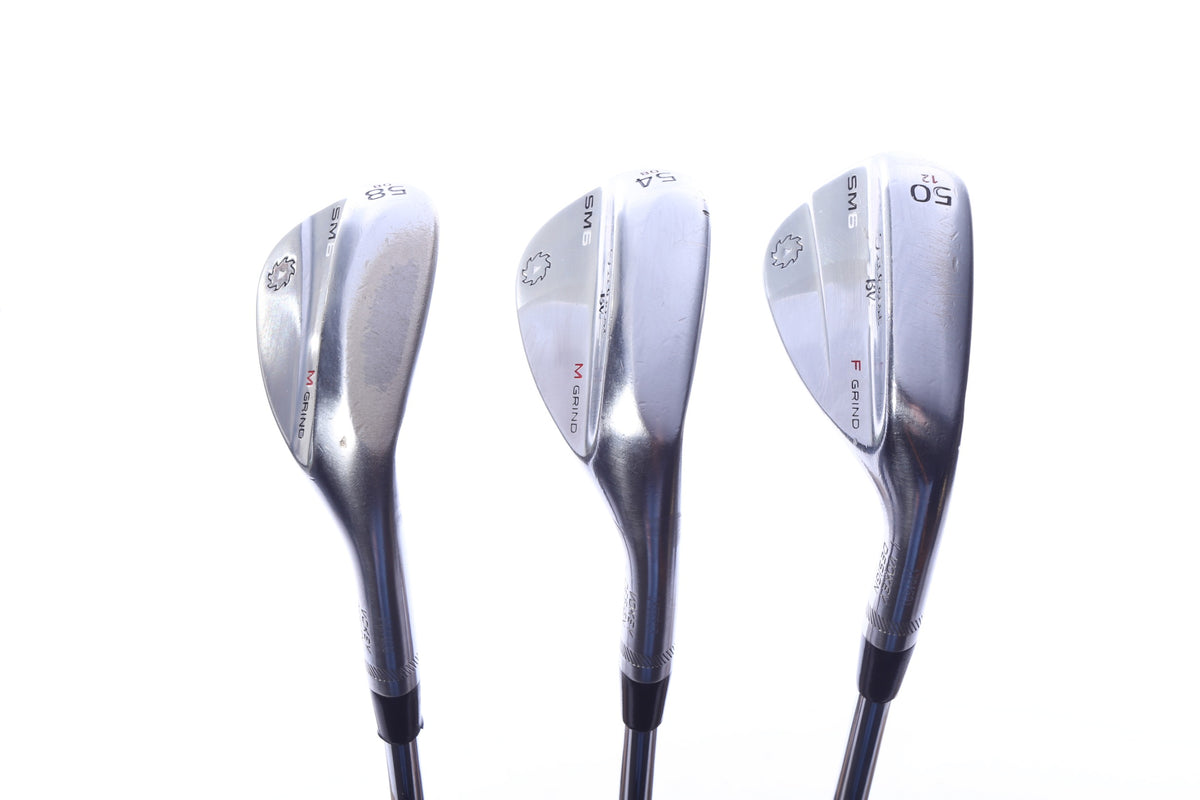 Used Titleist Vokey SM6 Tour Chrome Wedge Set - Right-Handed - 50*, 54*, 58* - Wedge Flex