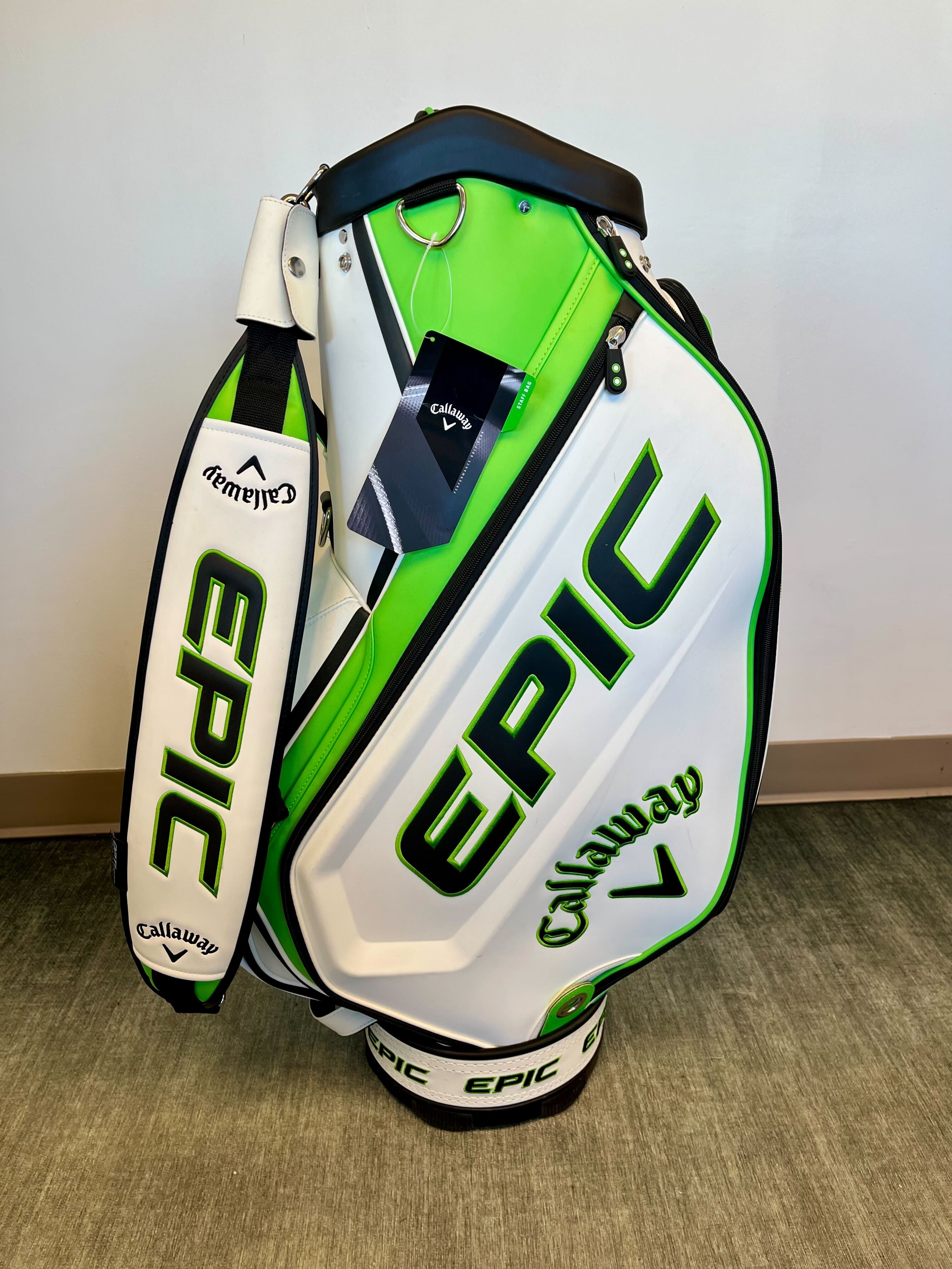 NEW Callaway Epic Staff Cart Bag 6 Dividers/8 pockets w/ Strap and Rain Cover-Next Round