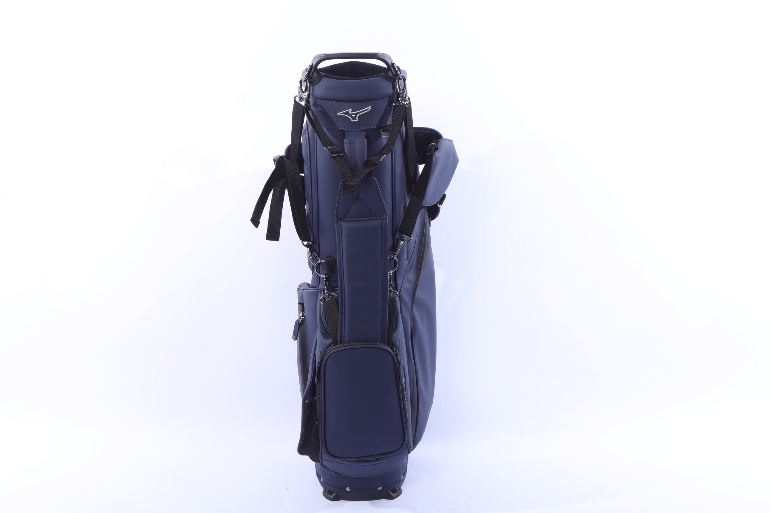 Used Mizuno Pro 4-Way Blue Stand Bag - 5-Way - 6 Pockets - Rain Cover Included-Next Round