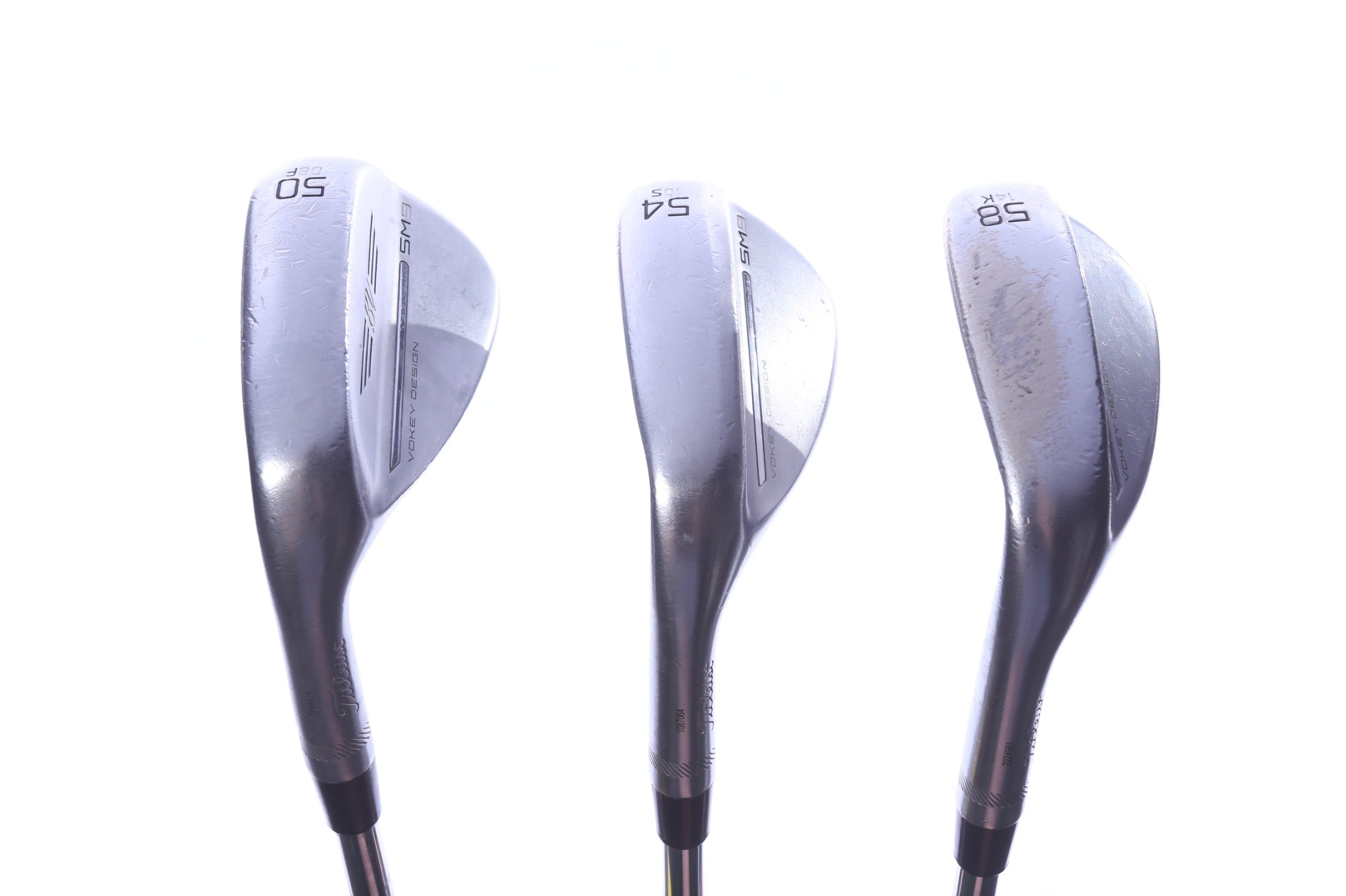 Used Titleist Vokey SM9 Tour Chrome Wedge Set - Left-Handed - 50*, 54*, 58* - Wedge Flex