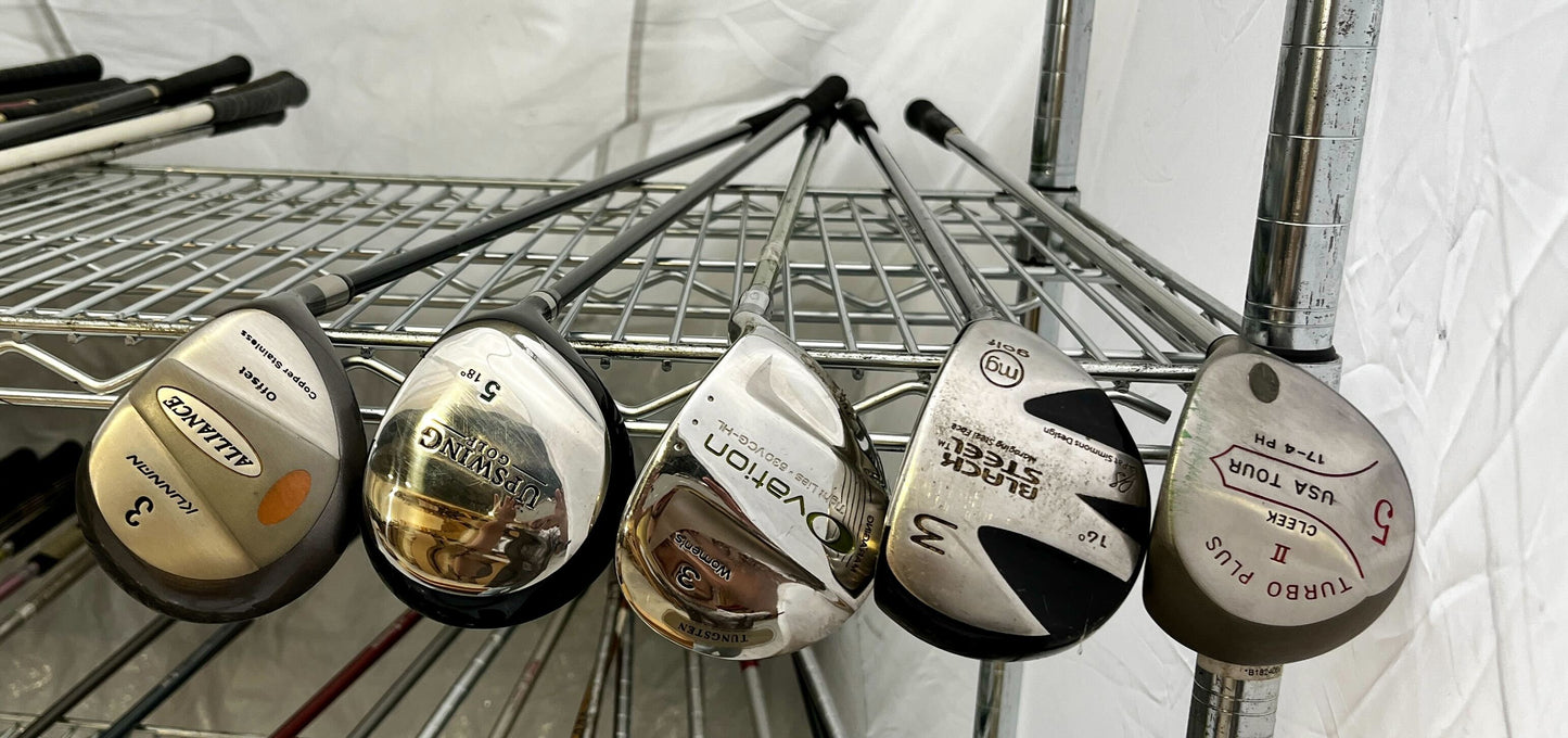 Wholesale Lot of 50 Golf Clubs - Assorted Fairway Woods & Hybrids-Next Round