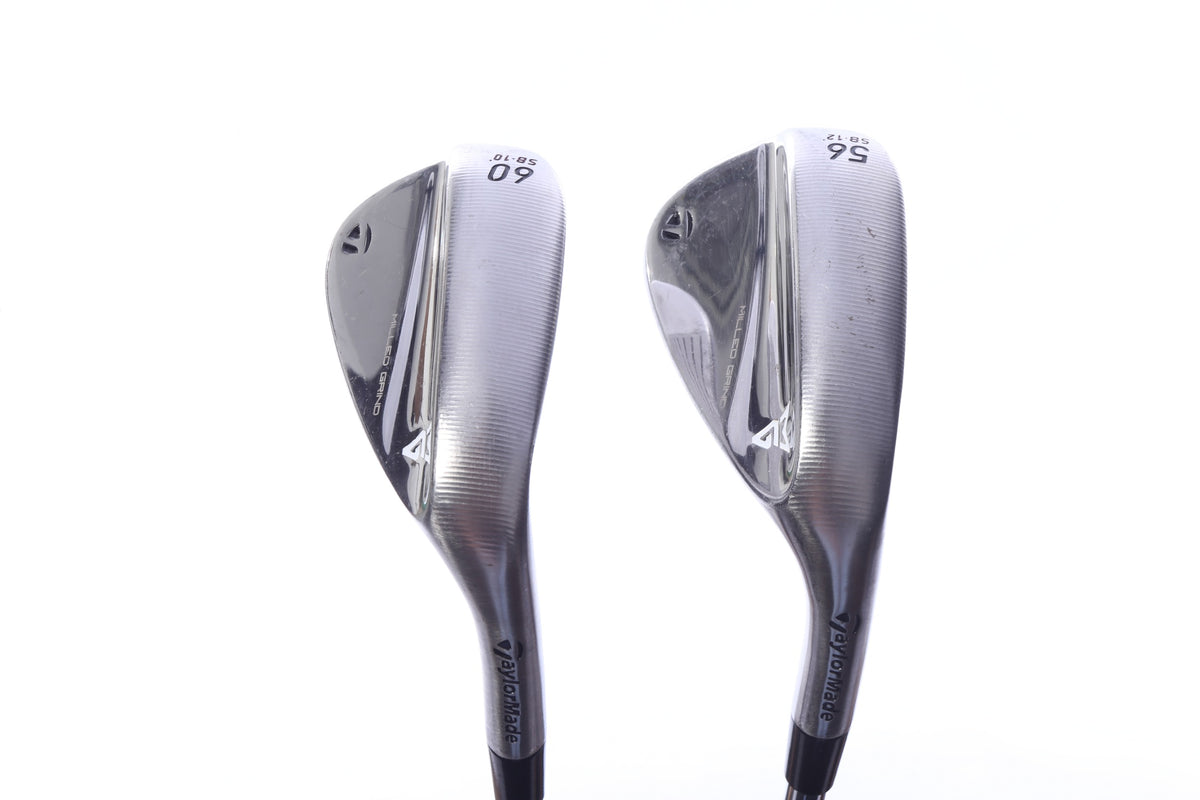 Used TaylorMade Milled Grind Chrome Wedge Set - Right-Handed - 56*, 60* - Wedge Flex-Next Round