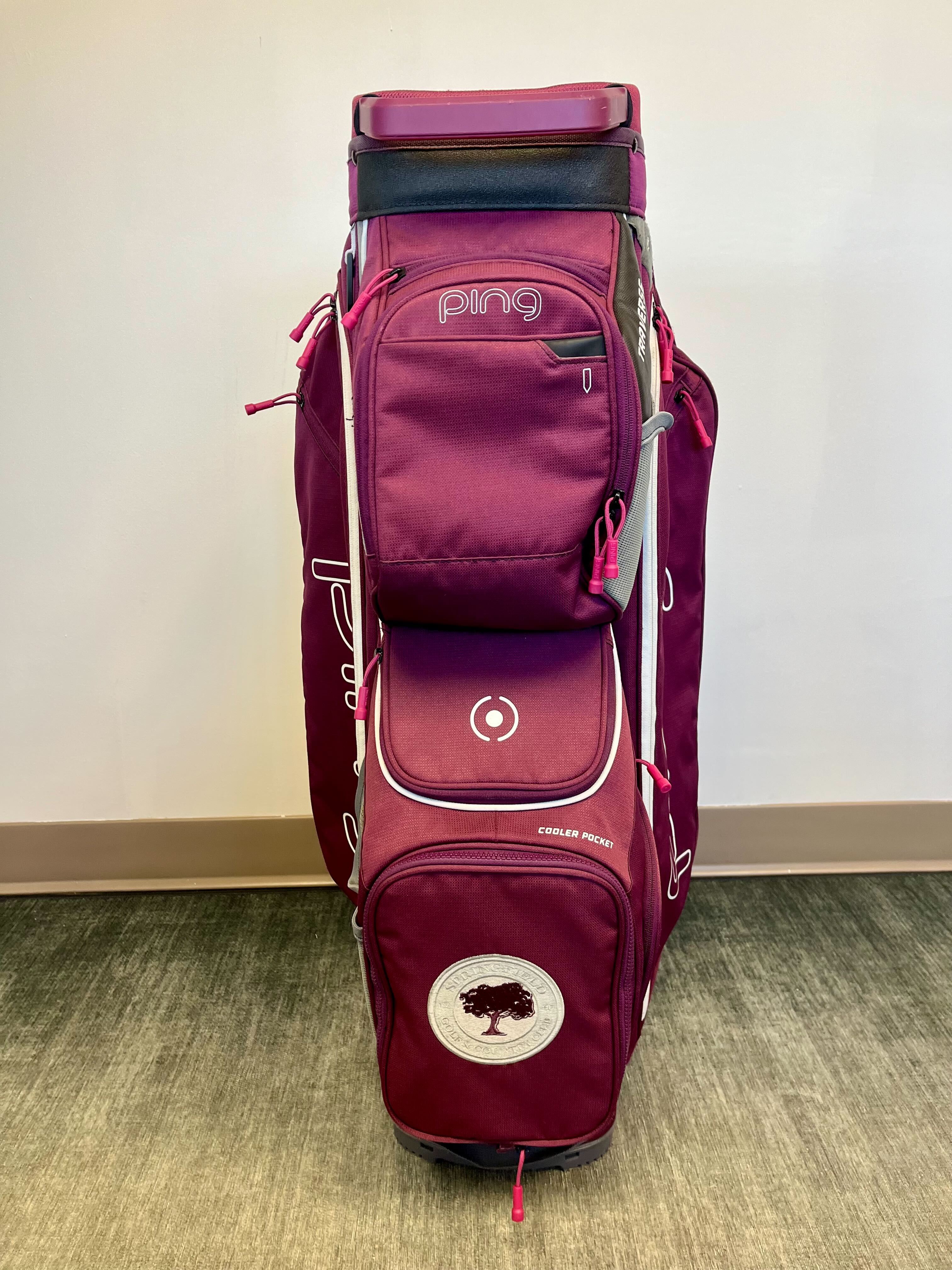 Ping Traverse Golf Cart Bag Purple 14 Dividers/9 pockets w/ Strap and Rain Cover-Next Round
