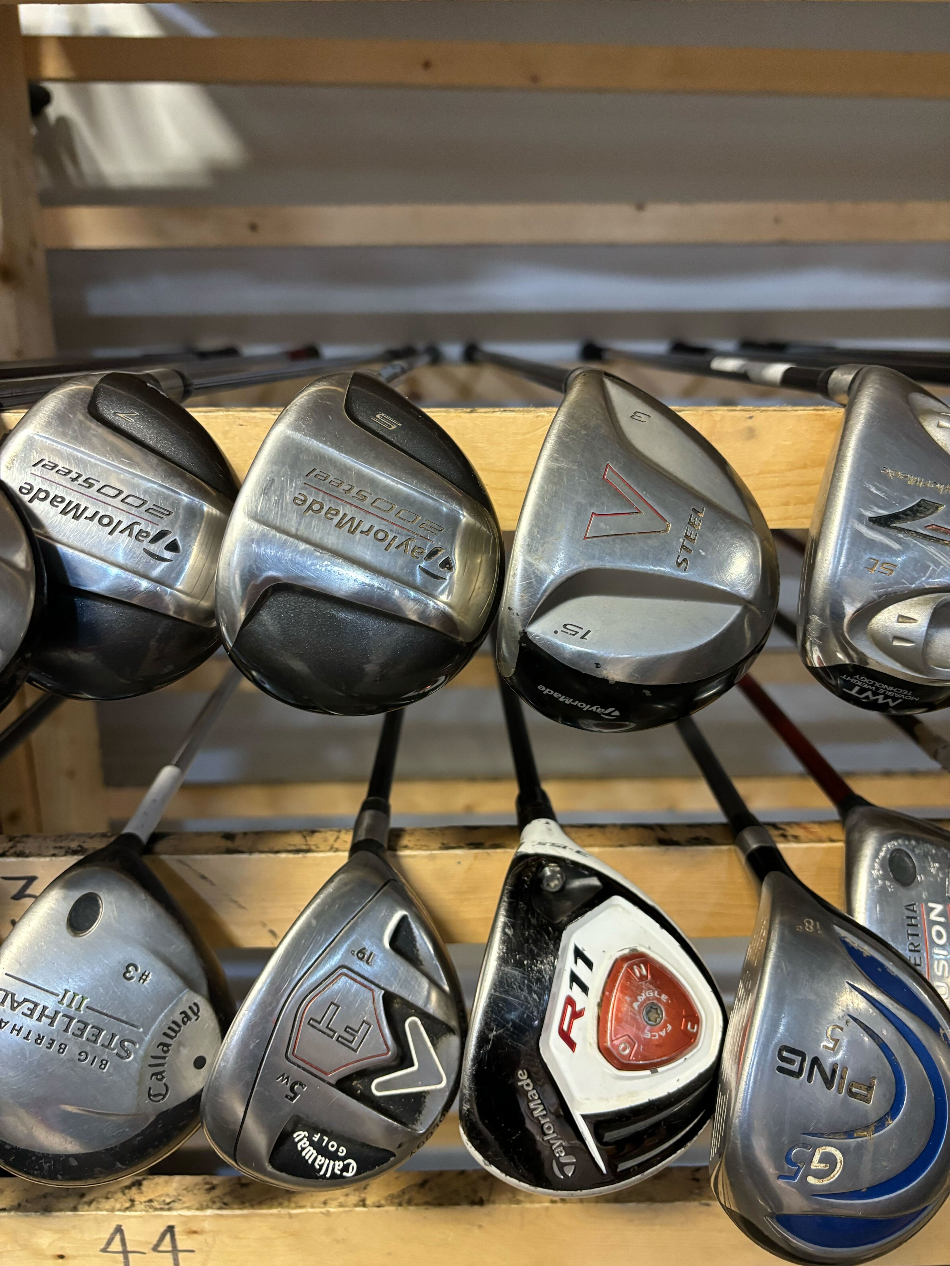 Wholesale Lot of 20 Golf Clubs - TaylorMade Fairway Woods - Men's Flex-Next Round