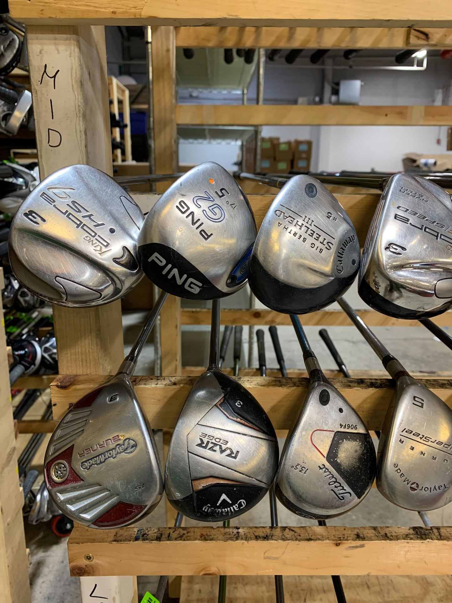 Wholesale Lot of 20 Golf Clubs - Fairway Woods & Hybrids - Men's Flex-Next Round