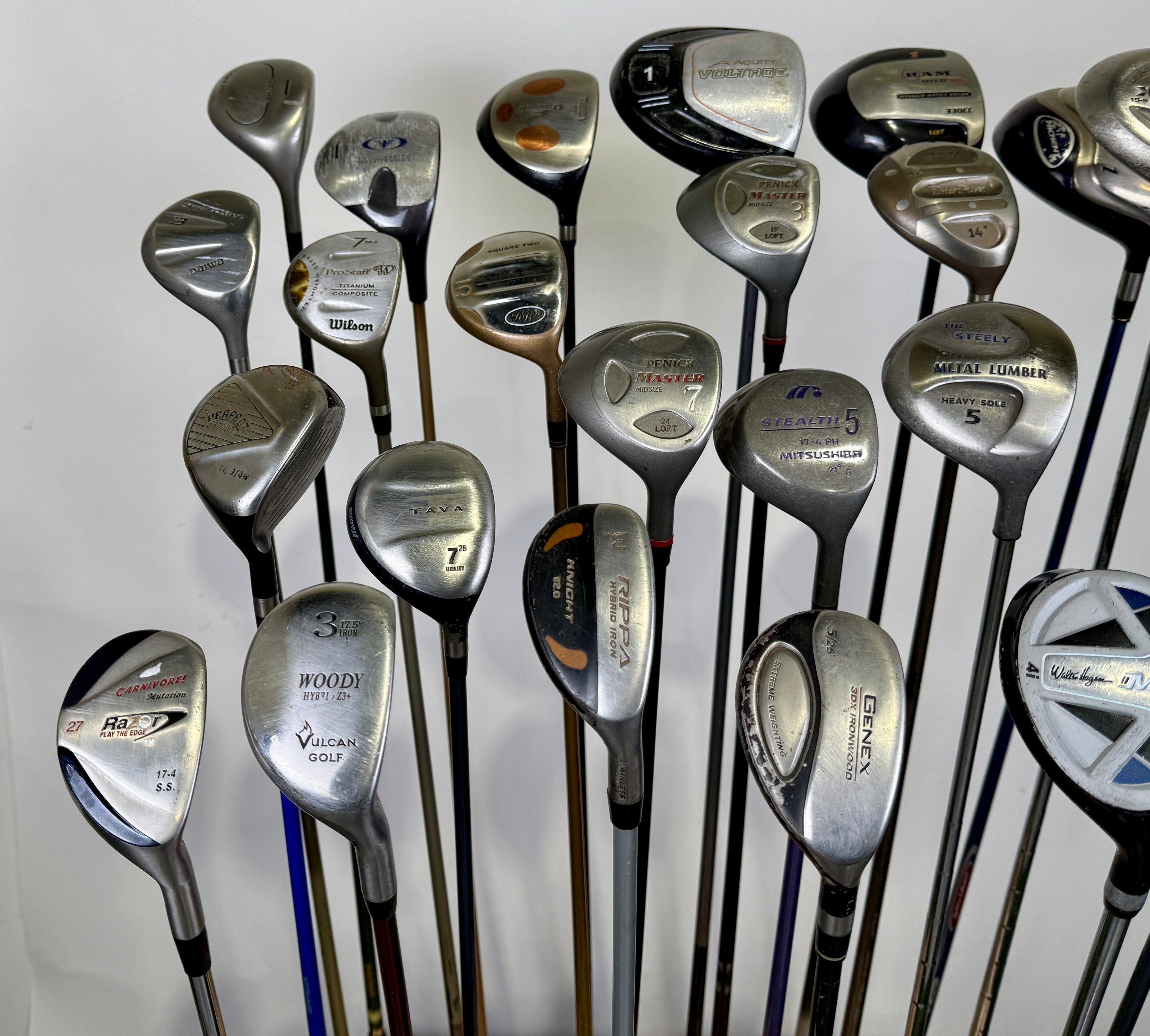 Wholesale Lot of 24 Golf Clubs -Drivers, Fairway, and Hybrids Assorted-Next Round