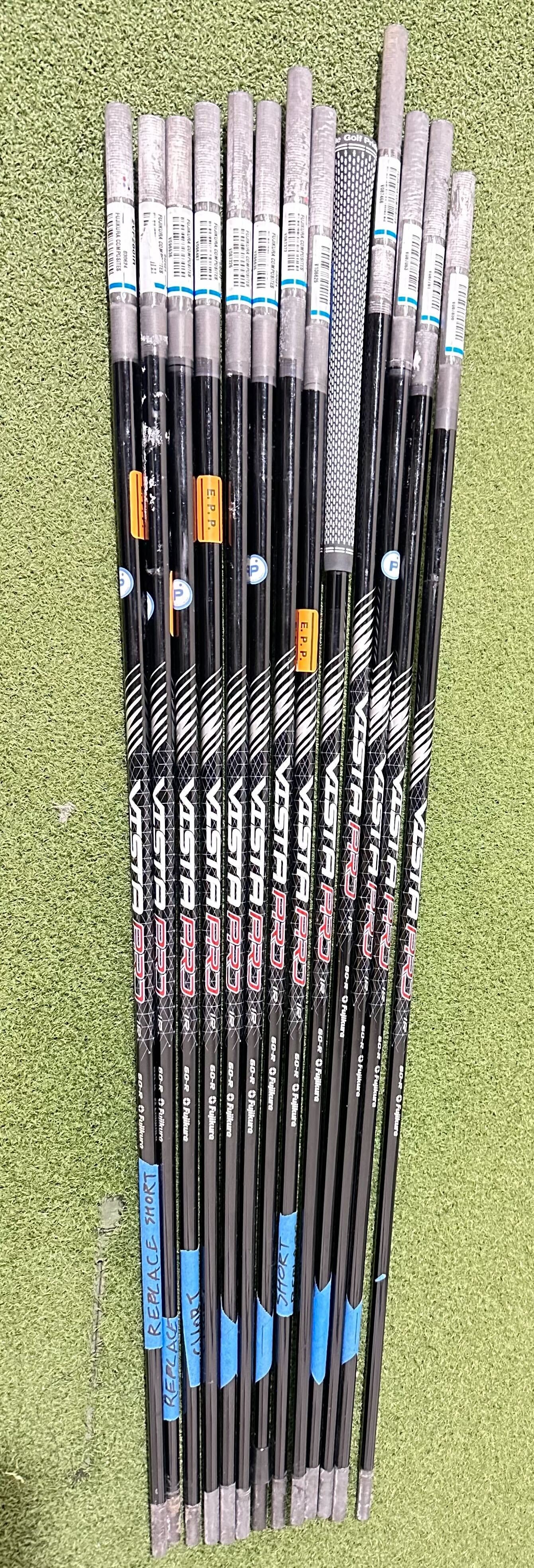 Lot of 13 Premium Golf Shafts - Various Lengths, Flexes, and Brands-Next Round