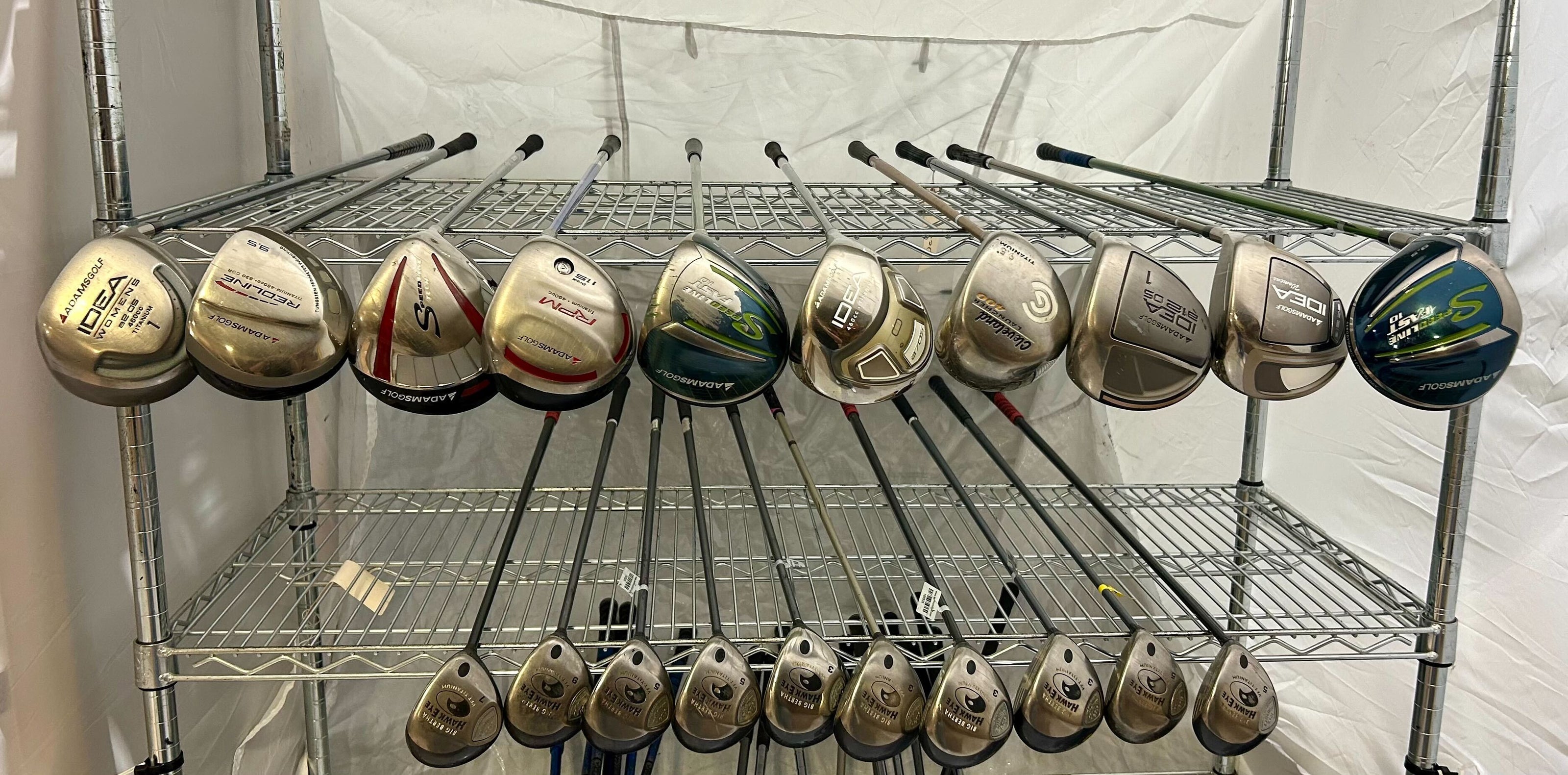 Wholesale Lot of 20 Golf Clubs - Adams Drivers and Callaway Fairway Woods-Next Round