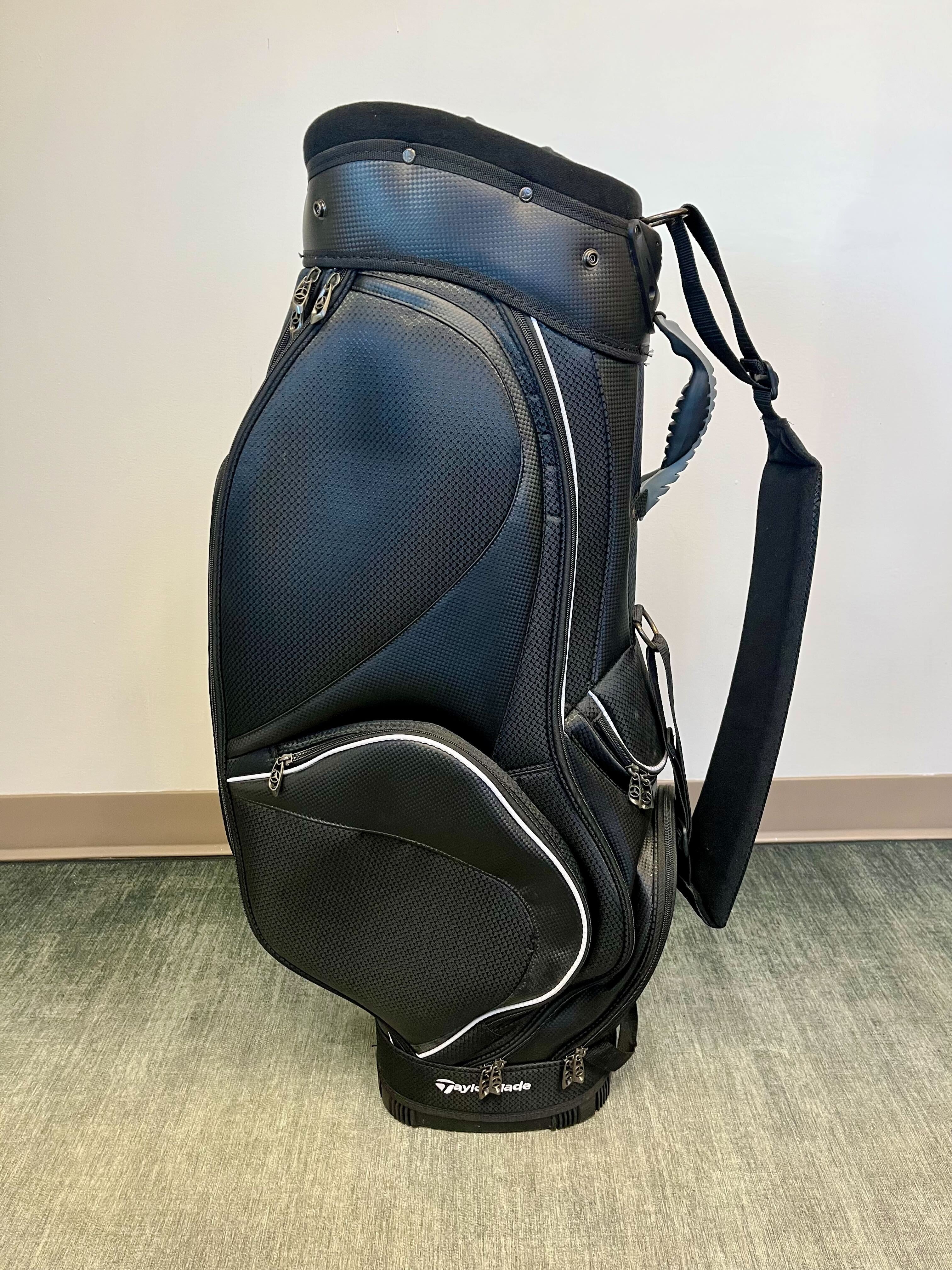 TaylorMade Mercedes Benz Cart Bag 14 Dividers/ 6 pockets w/ Strap and Rain Cover-Next Round