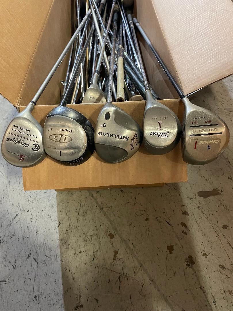 Wholesale Lot of 50 TaylorMade/Titleist/Cleveland/Callaway Fairway Woods/Drivers Bargain