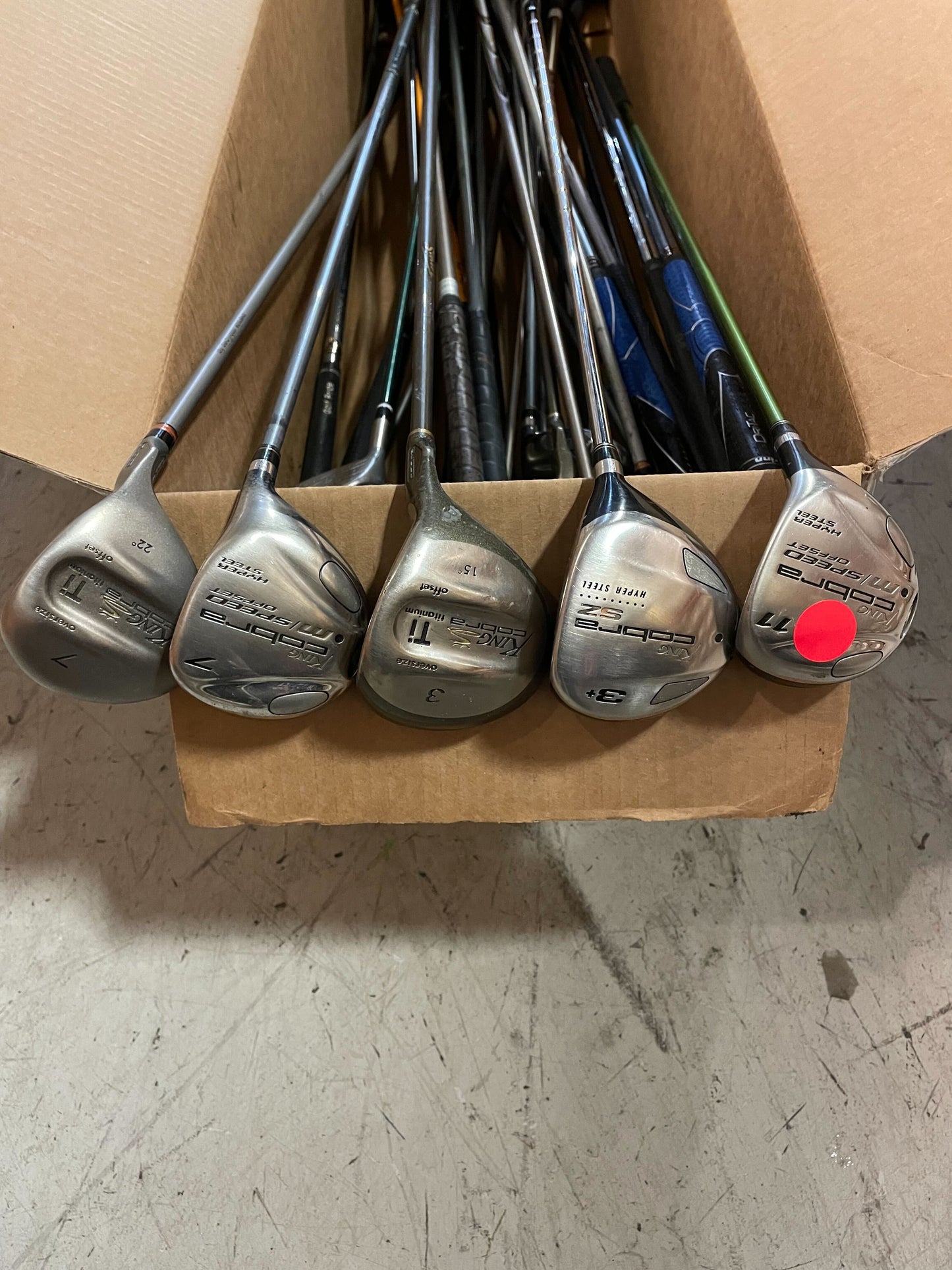 Wholesale Lot of 40 Cobra SZ, SS, Gravity Back, King Cobra Ti Fairway Woods-Next Round