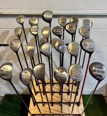 Wholesale Lot of 30 Golf Clubs - Assorted Fairway Woods - RH/LH - Mixed Flexes
