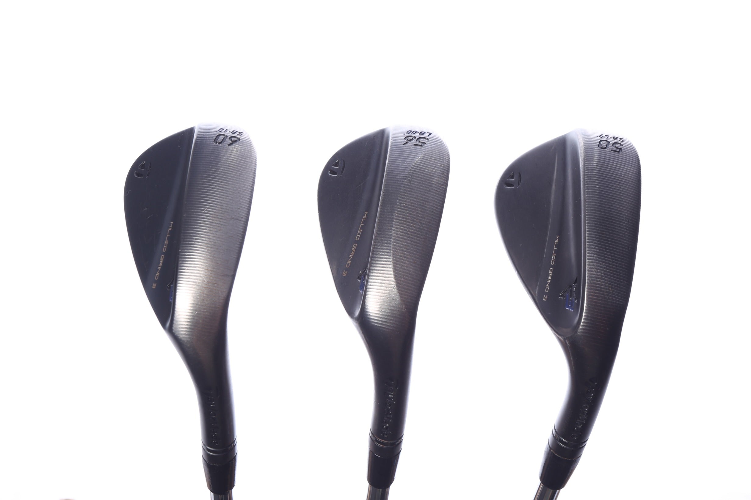 Used TaylorMade Milled Grind 3 Black Wedge Set - Right-Handed - 50*, 54*, 60* - Regular Flex-Next Round