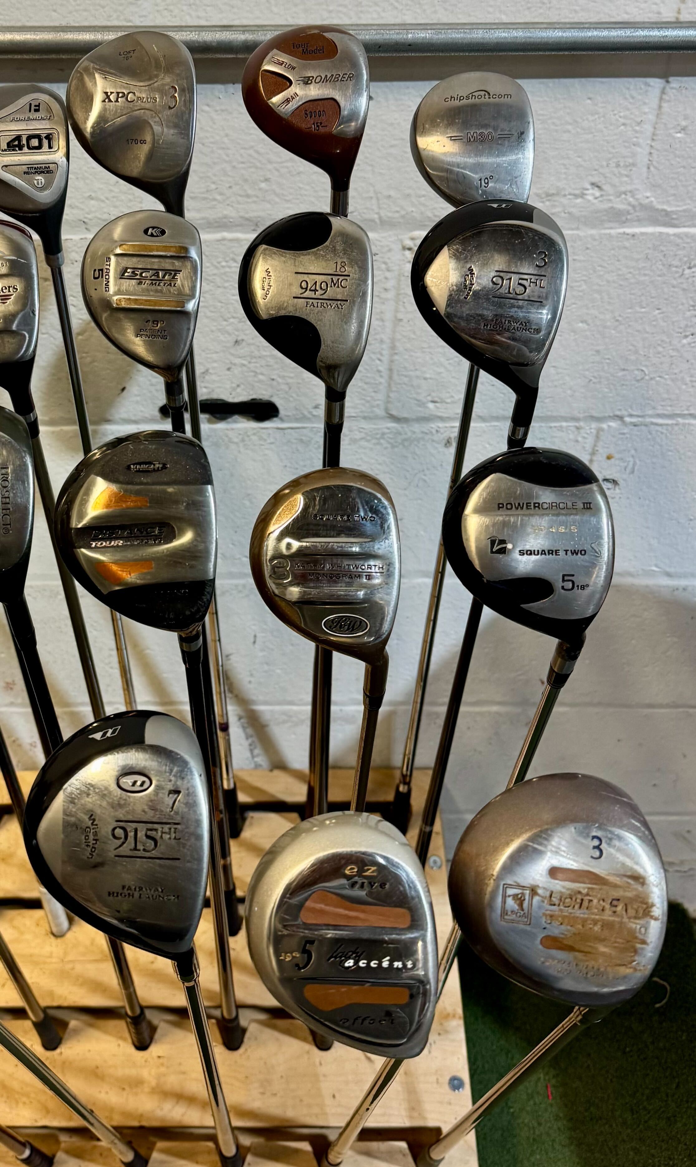 Wholesale Lot of 35 Golf Clubs - Assorted Fairway Woods - RH/LH - Mixed Flexes
