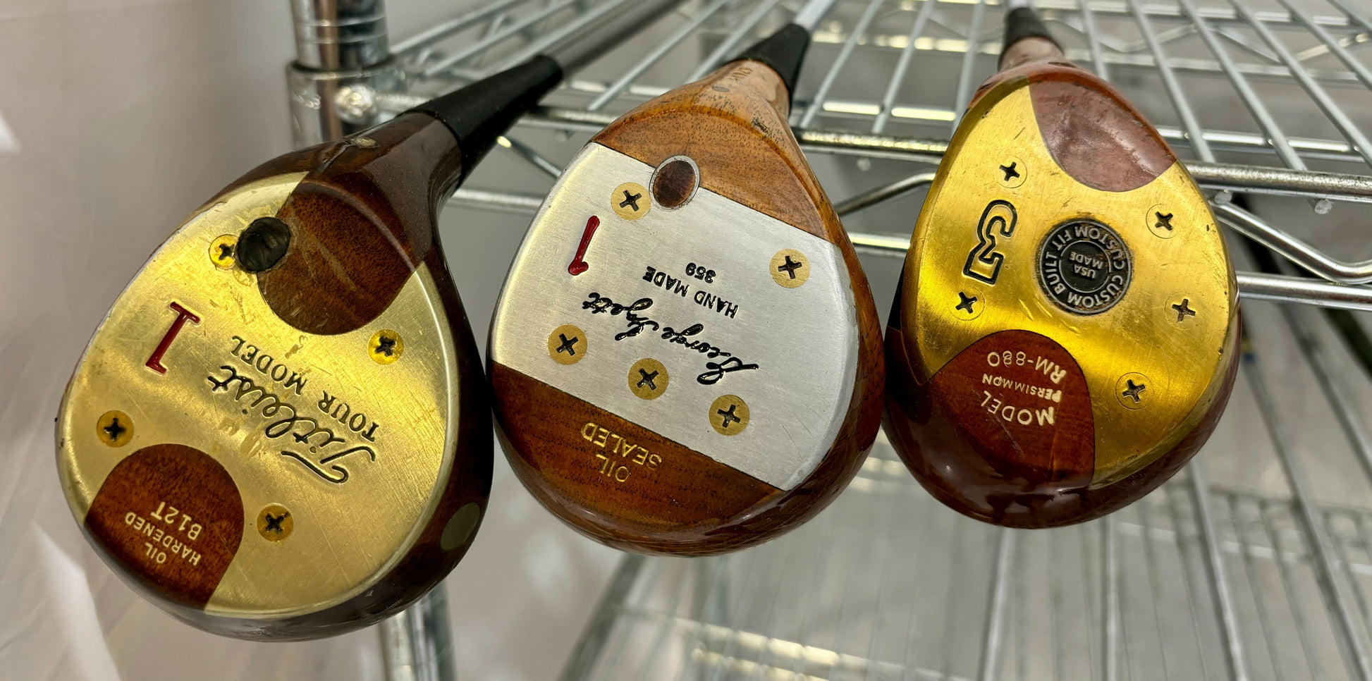 Wholesale Lot of 25 Golf Clubs - Assorted Persimmon Fairway Woods and Drivers-Next Round