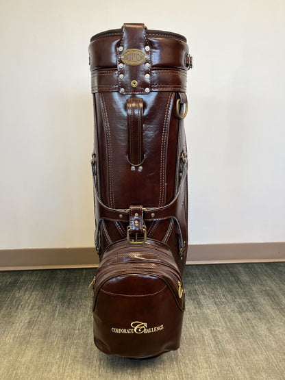 Burton Leather Cart Bag 6 Dividers/4 pockets w/ Strap and Rain Cover-Next Round