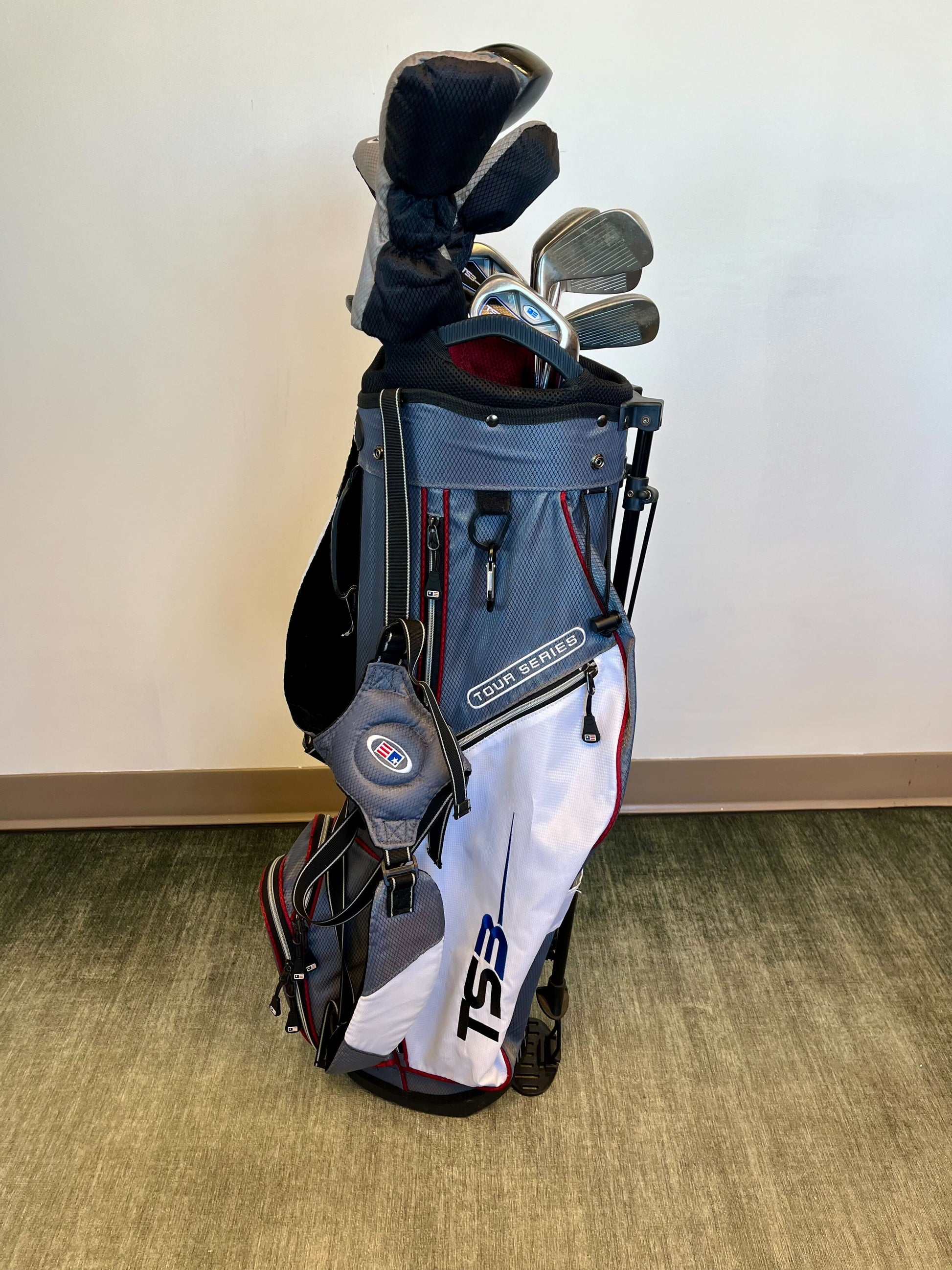Us Kids Golf TS3 v5 1W, 3W, 3HY, 4H, 5-SW Kids Set RH 60G w/ matching TS3 Bag-Next Round