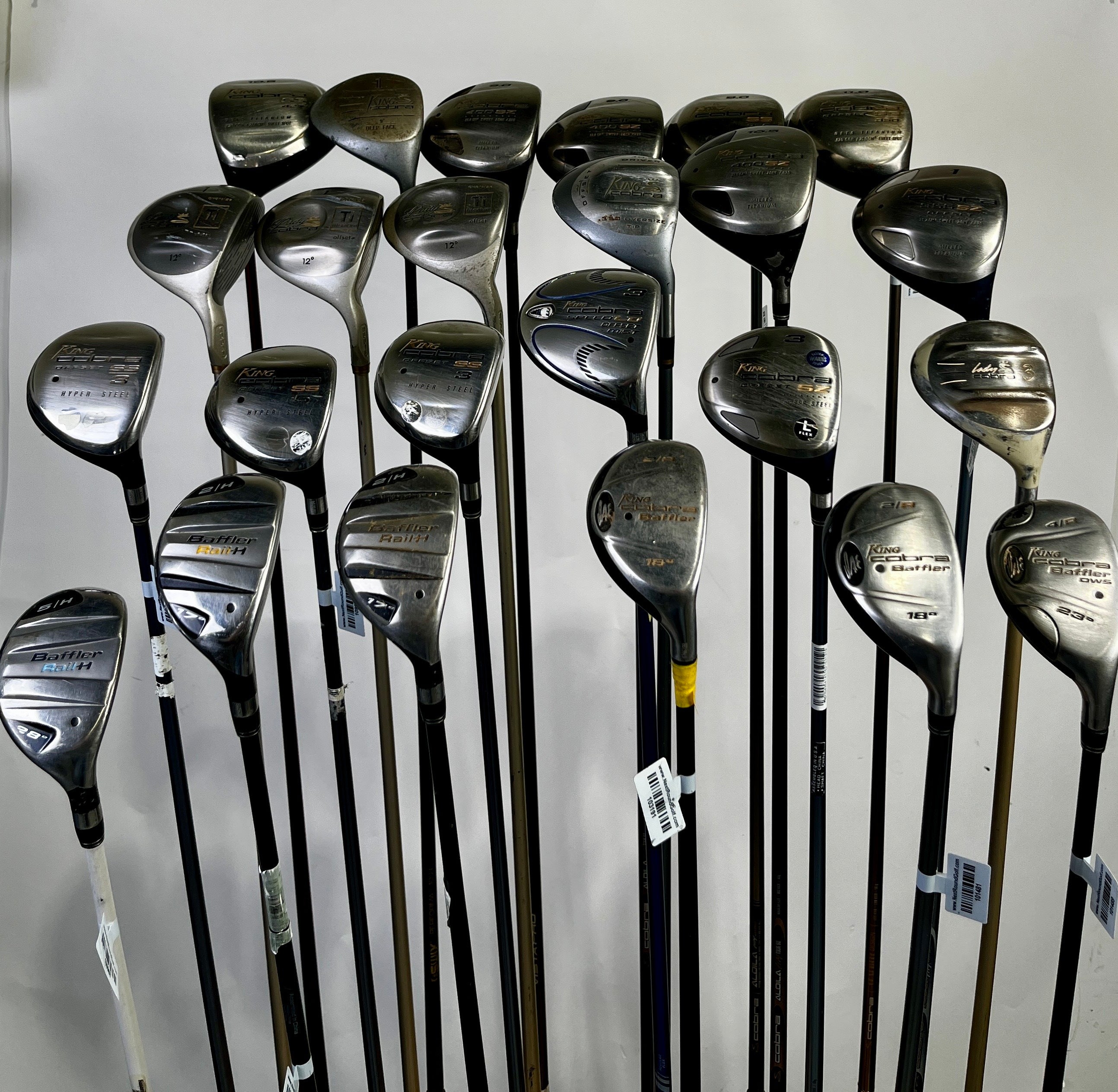 Wholesale Lot of 24 Cobra Drivers, Fairway Woods and Hybrids.-Next Round