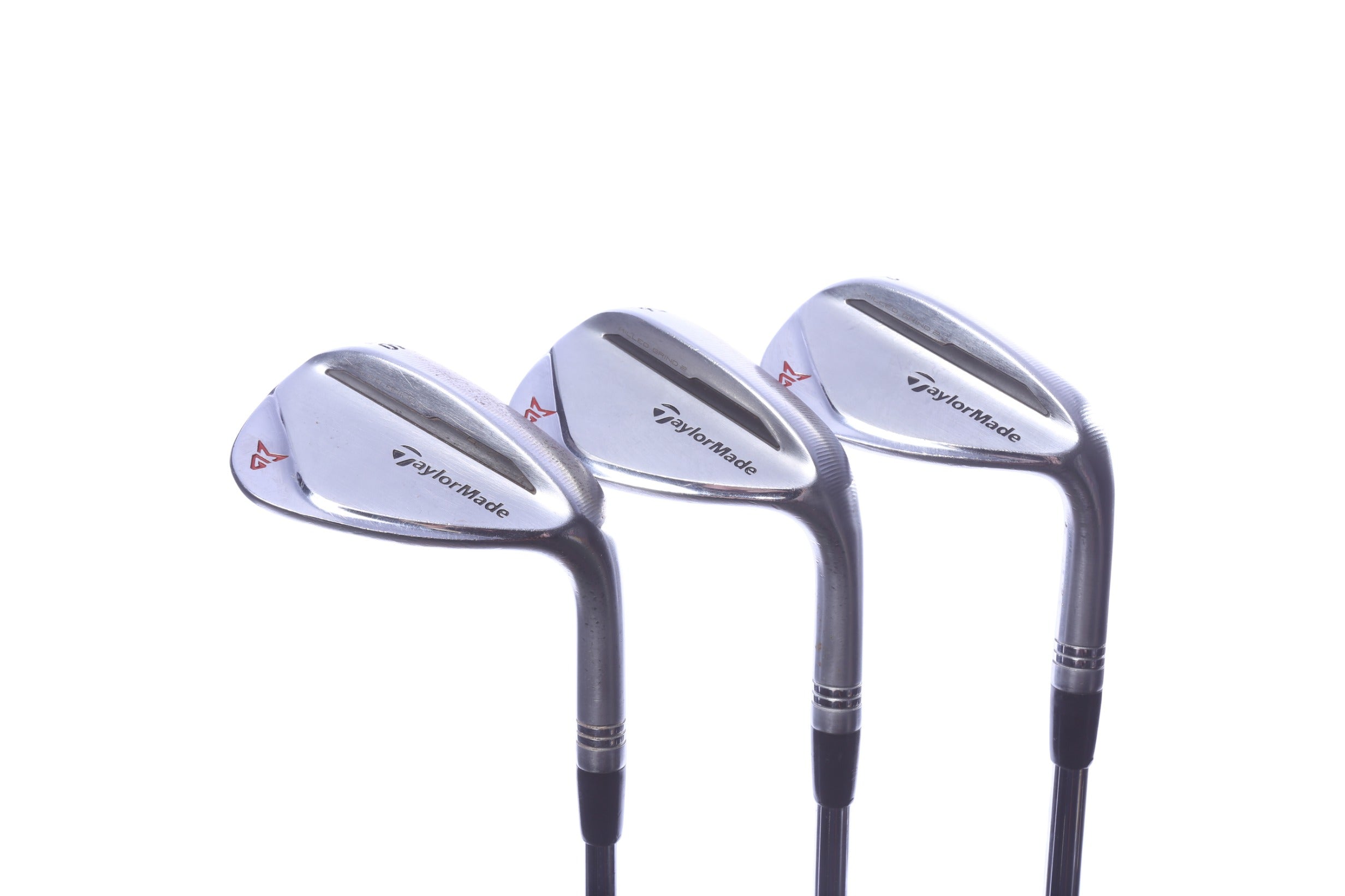 Used TaylorMade Milled Grind 2 Chrome Wedge Set - Right-Handed - 52*, 56*, 60* - Stiff Flex
