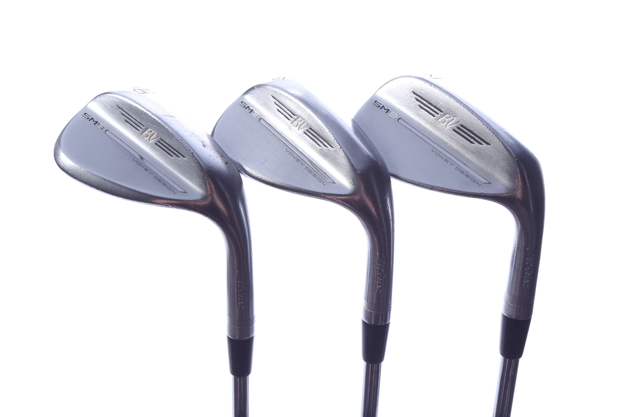 Used Titleist Vokey SM9 Tour Chrome Wedge Set - Right-Handed - 52*, 56*, 60* - Regular Flex