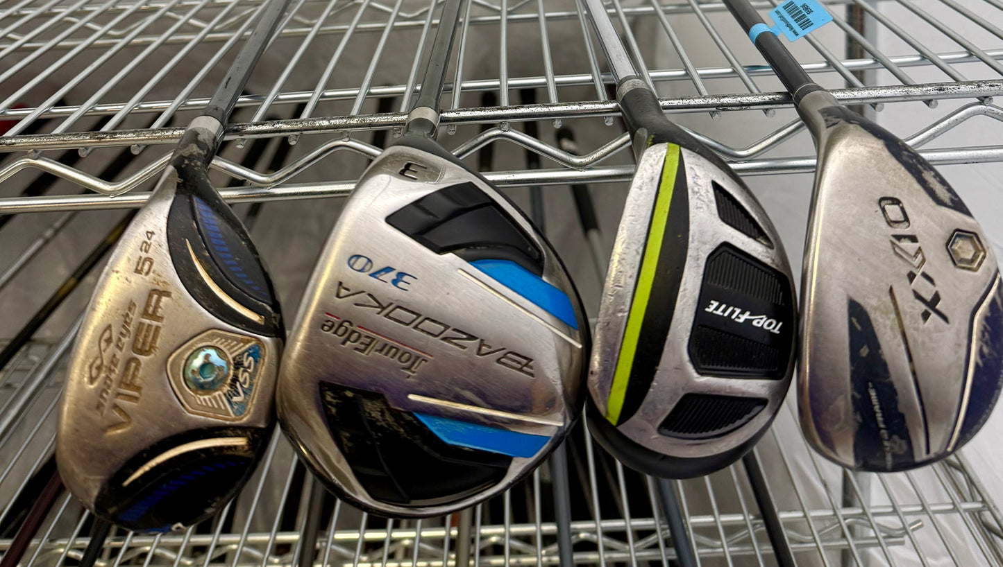 Wholesale Lot of 30 Golf Clubs - Assorted Fairway Woods & Hybrids-Next Round